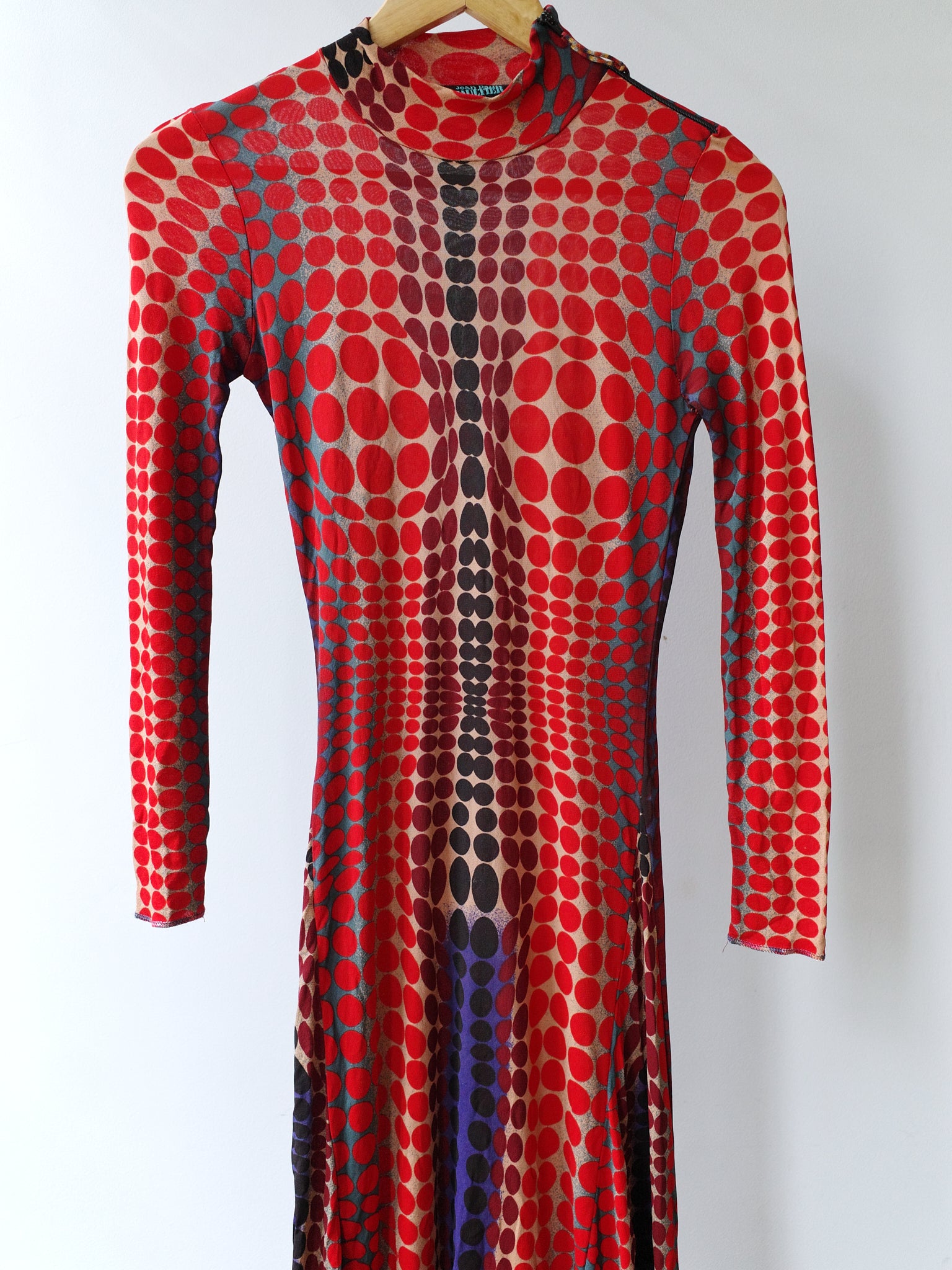 Jean Paul Gaultier S/S 1996 “Cyberdots” Optical Mesh Gown
