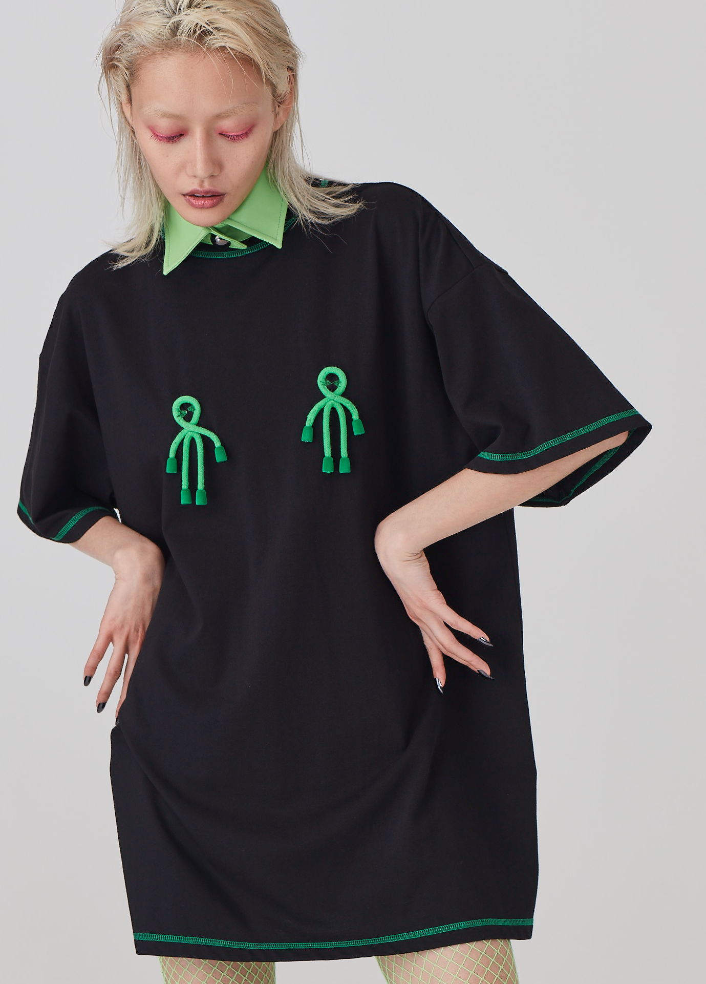 OVER RANGE Green Alien Rope T-shirt