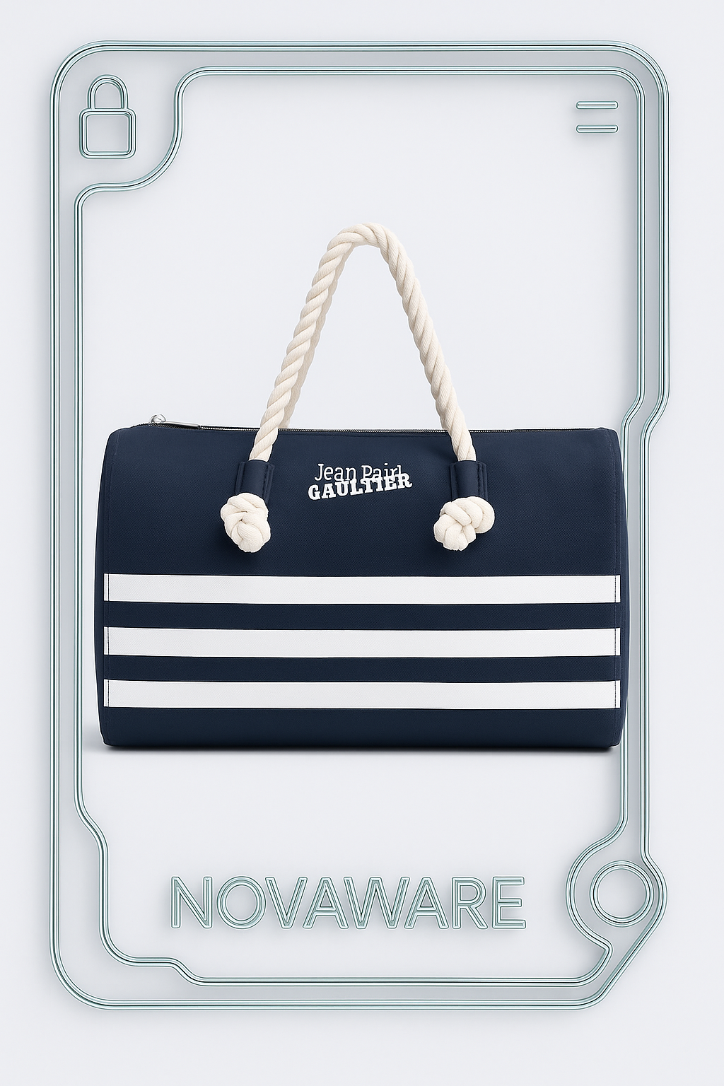 Jean Paul Gaultier Vintage Navy Canvas Holiday Vacation Duffle Bag