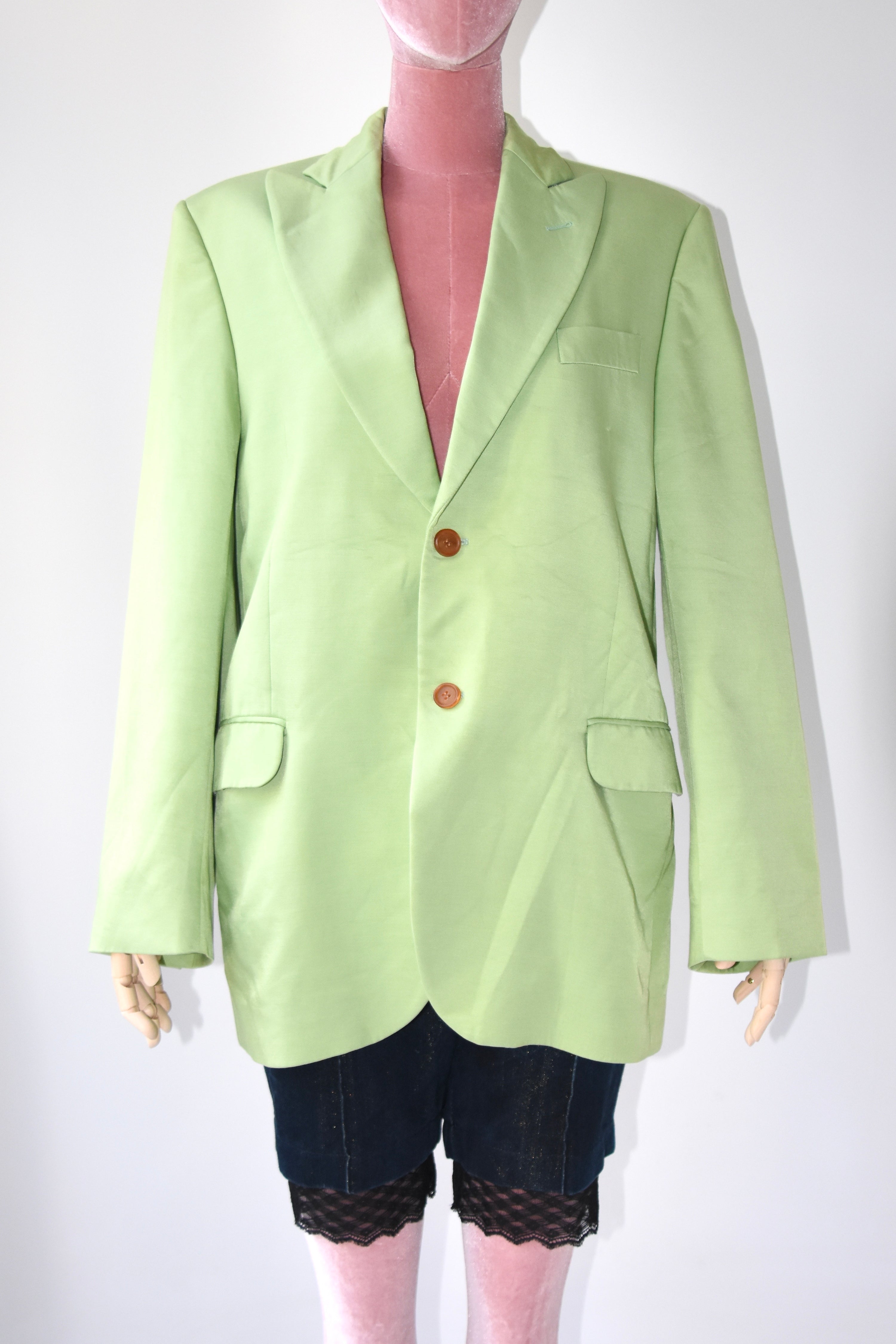 Acne Studios Lime Green Tailored Blazer – Portugal Made Structured Suit Jacket