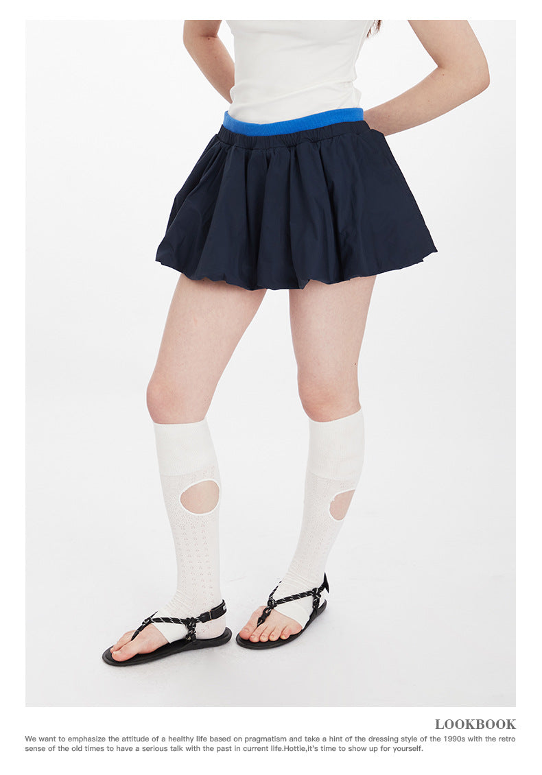 Casual Half Skirt Anti-Exposure Versatile a Short Skirt Women Summer Hot Girl Pleated Skirt