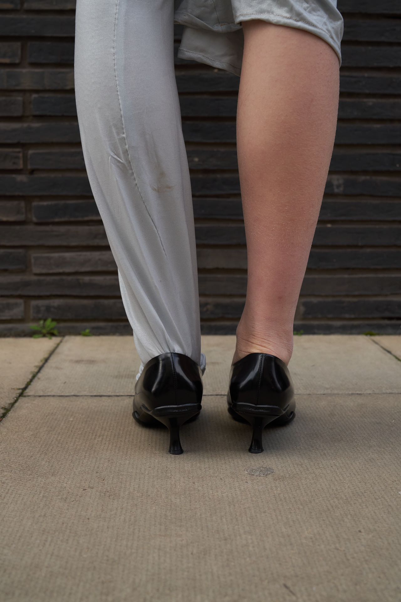 Prada Sport Black Patent Kitten Heels