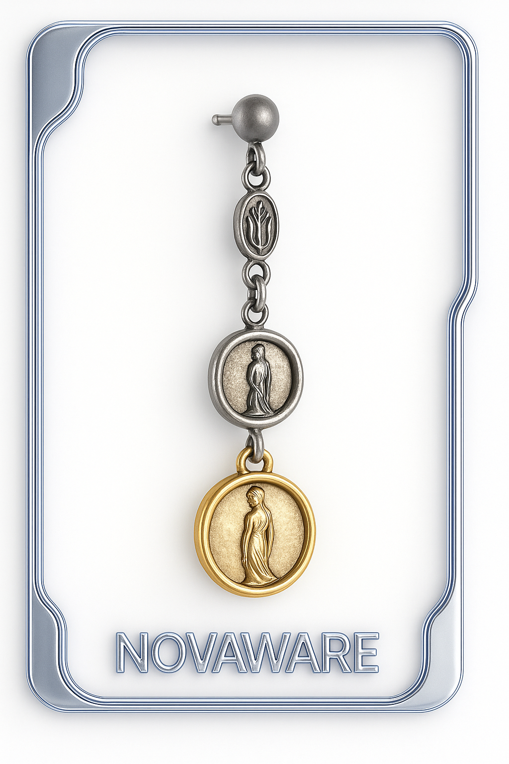 Jean Paul Gaultier Religious Virgin Mary Drop Earrings