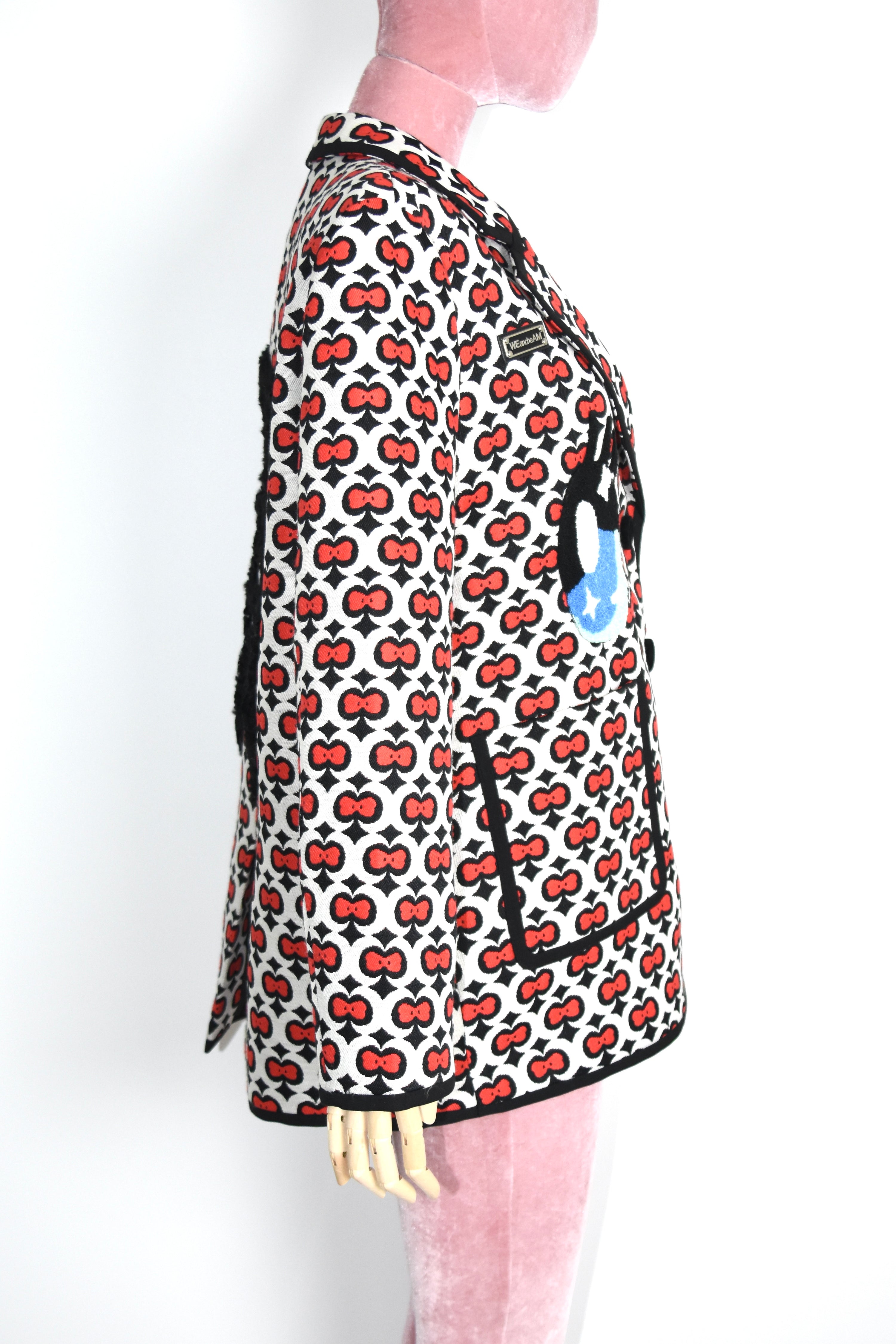 WE ANCHE AM “Build The Moon” Cartoon Eyes Embroidered Blazer – Graphic Pop Art Statement Jacket