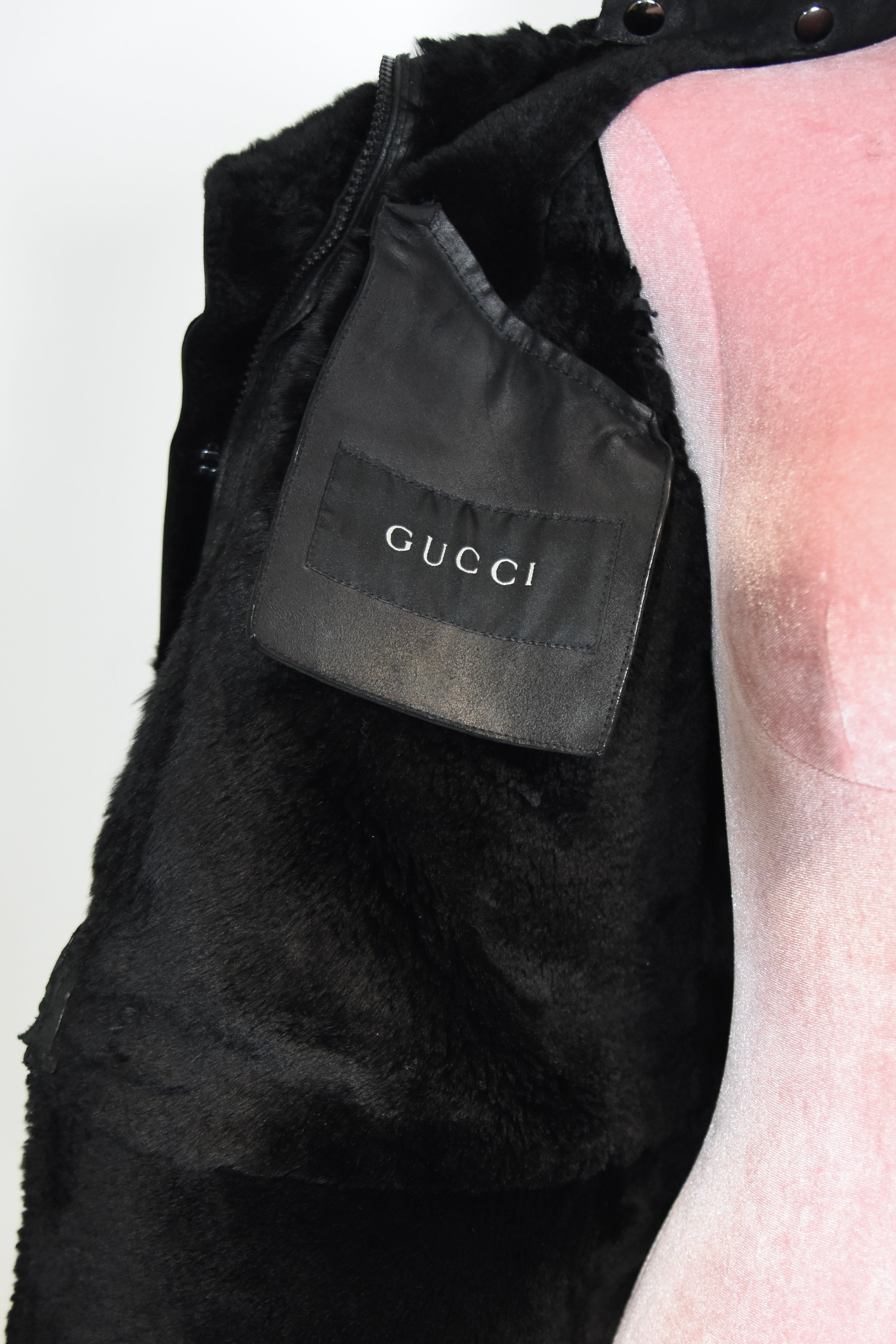 Gucci by Tom Ford Hooded Shearling Leather Jacket