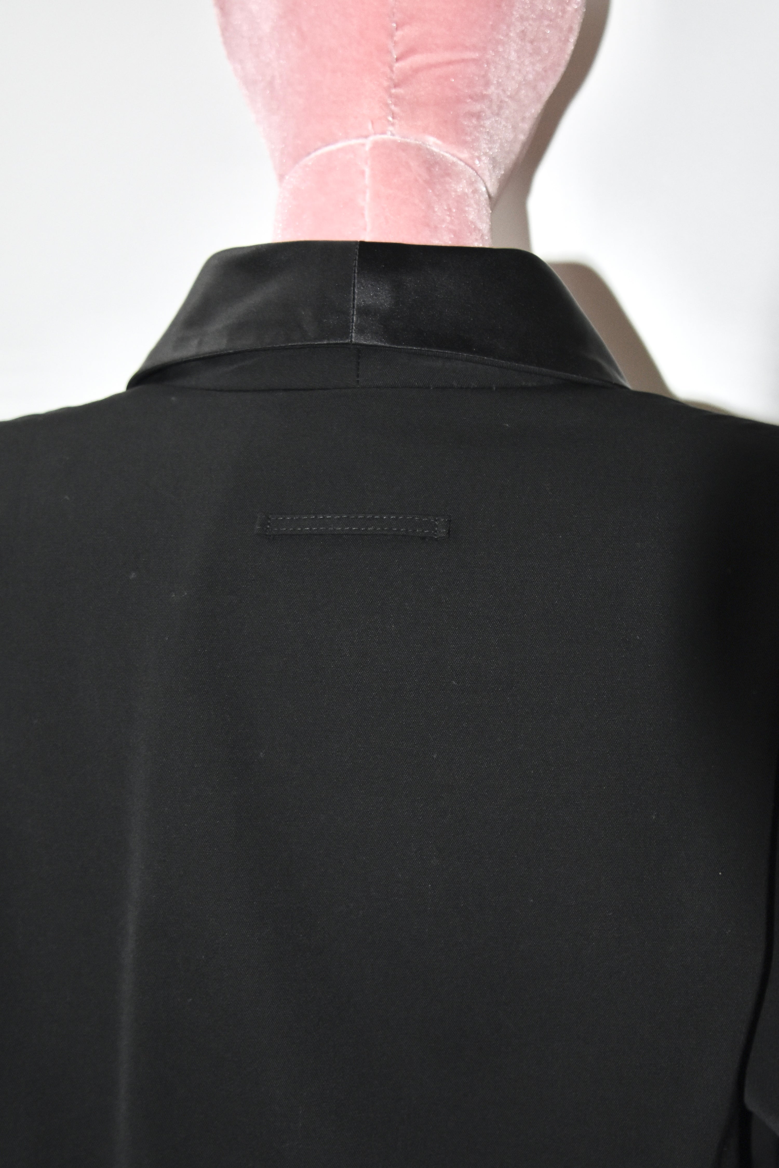 Jean Paul Gaultier Draped Silk Collar Knit-Hem Jacket