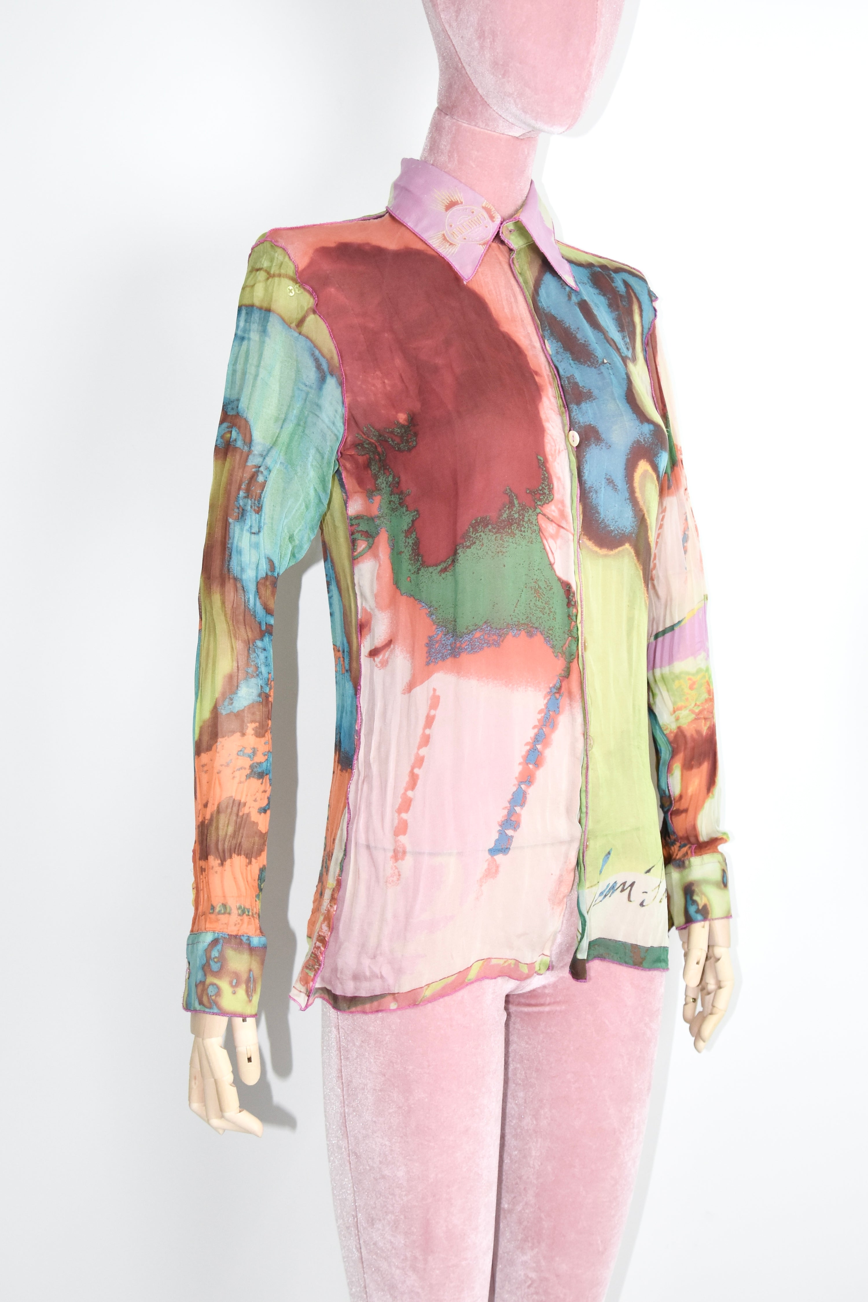 Jean Paul Gaultier Illusion Portrait Mesh Shirt