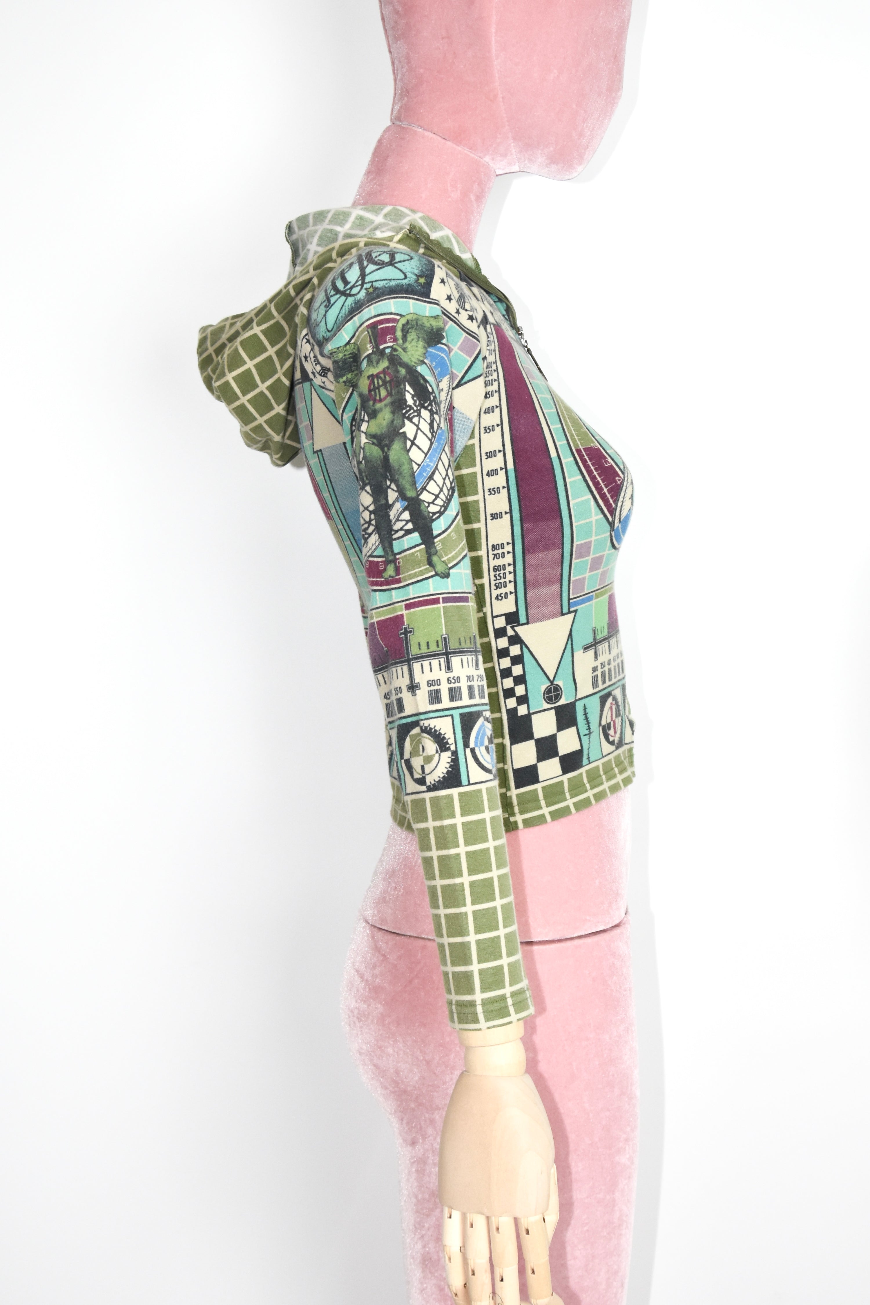 Jean Paul Gaultier Vintage TV Print Hooded Sweatshirt