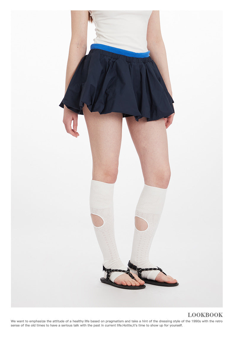 Casual Half Skirt Anti-Exposure Versatile a Short Skirt Women Summer Hot Girl Pleated Skirt