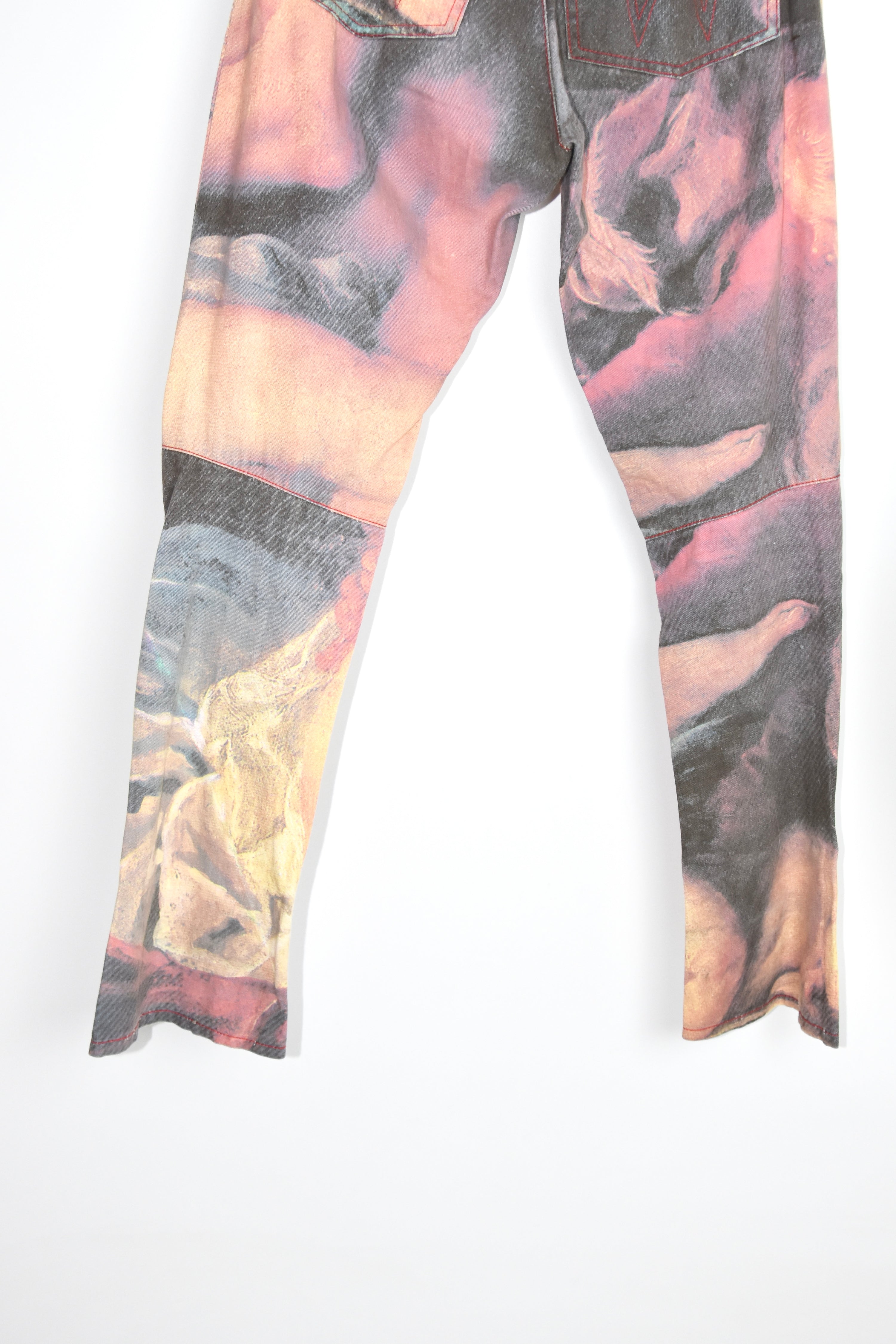 Vivienne Westwood Renaissance Printed Flared Jeans (Erotic Classicism in Painterly Distortion)