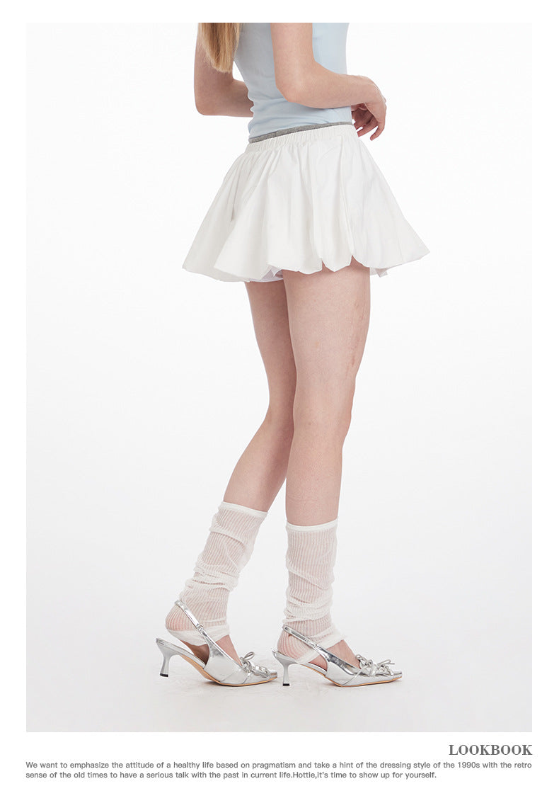 Casual Half Skirt Anti-Exposure Versatile a Short Skirt Women Summer Hot Girl Pleated Skirt