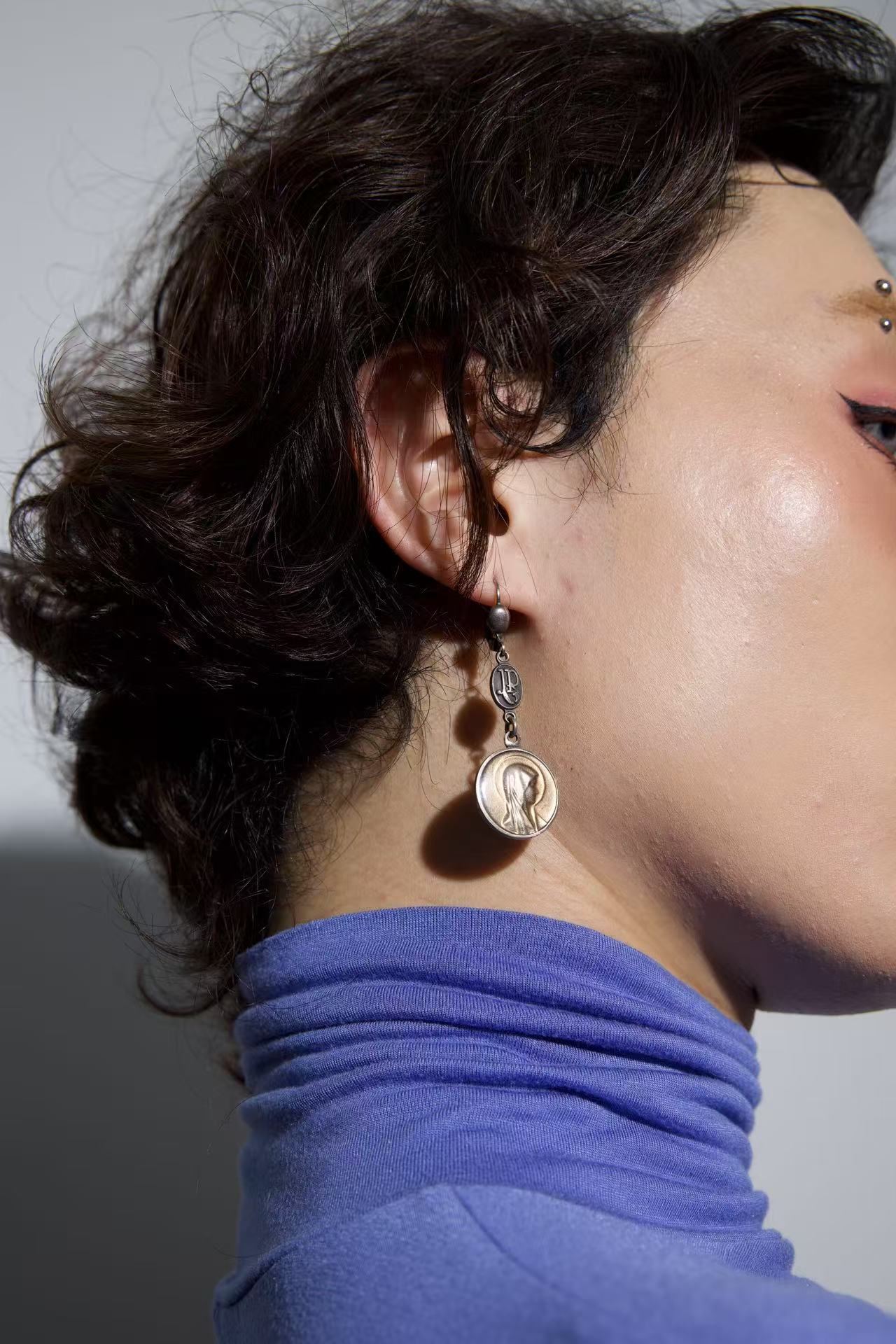 Jean Paul Gaultier Religious Virgin Mary Drop Earrings