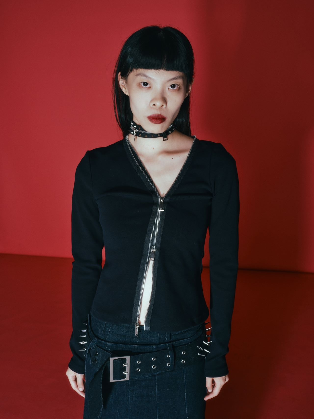 OVER RANGE Black Zippered Fitted Jacket