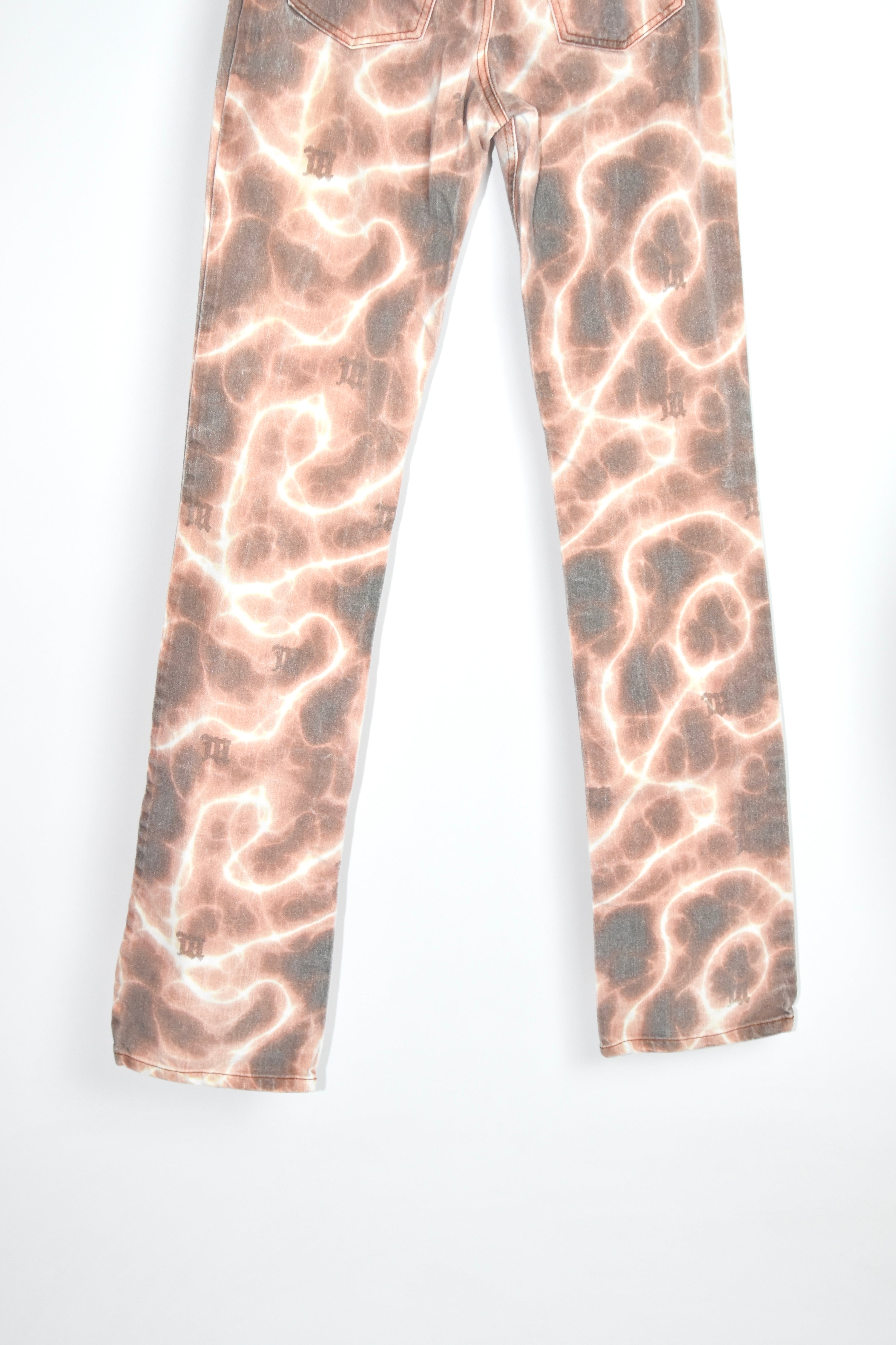 MISBHV Pool Ripple Digital Print Denim – Archive Orange/Beige Straight Fit, Size 26 (Almost New)
