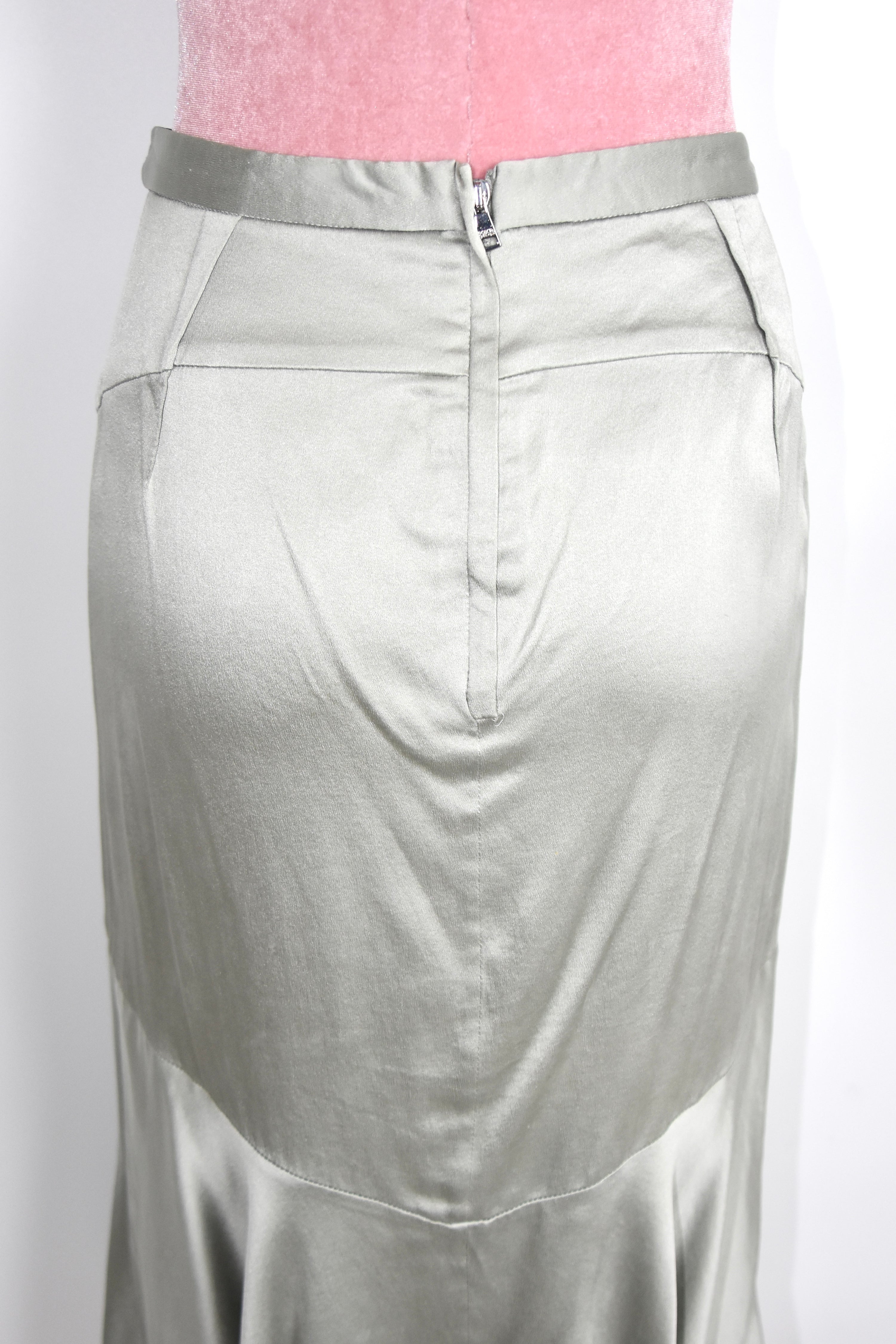 Dolce & Gabbana Silver Satin Panel Skirt