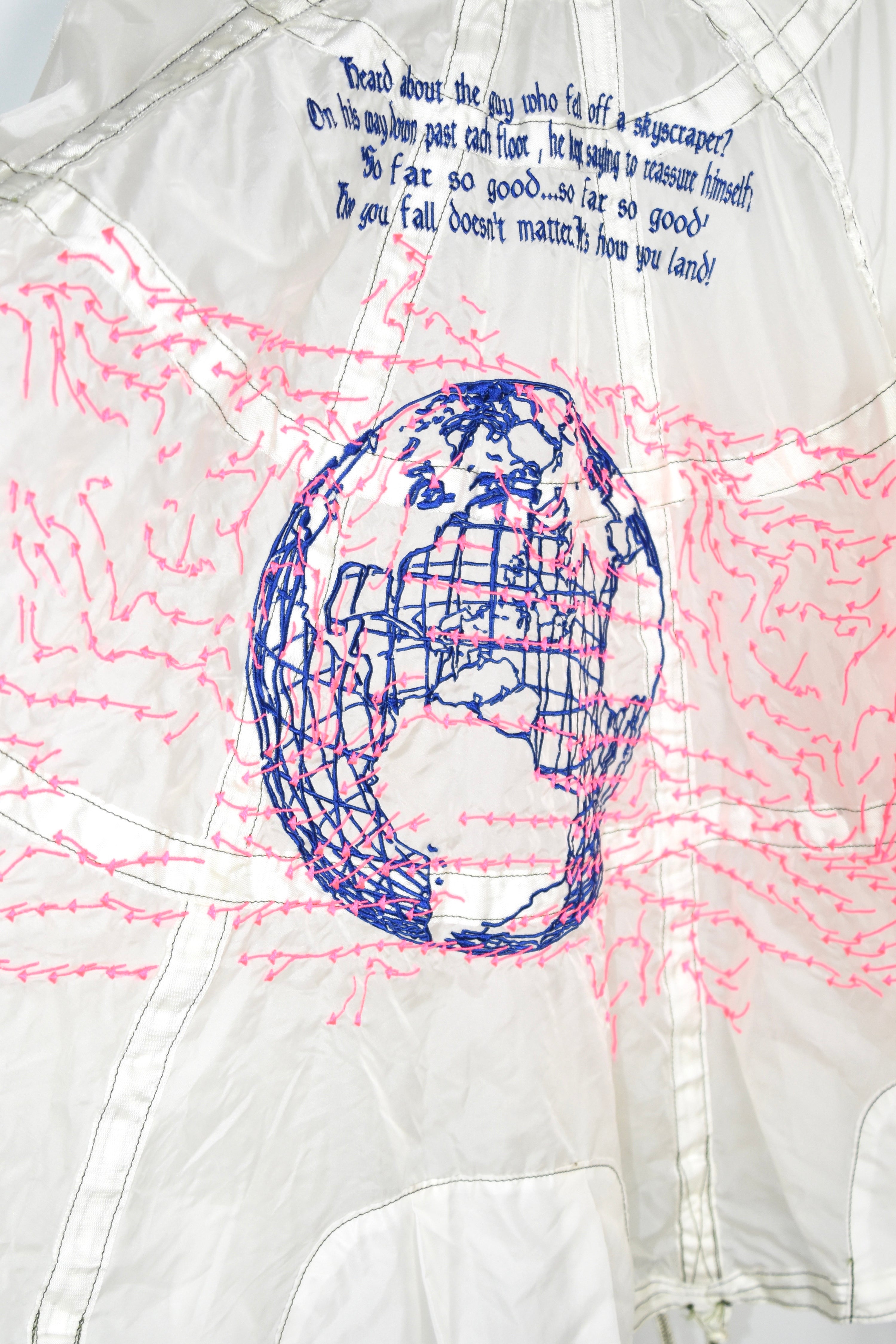 Upcycled Parachute Cape – Experimental Avant-Garde Utility Poncho