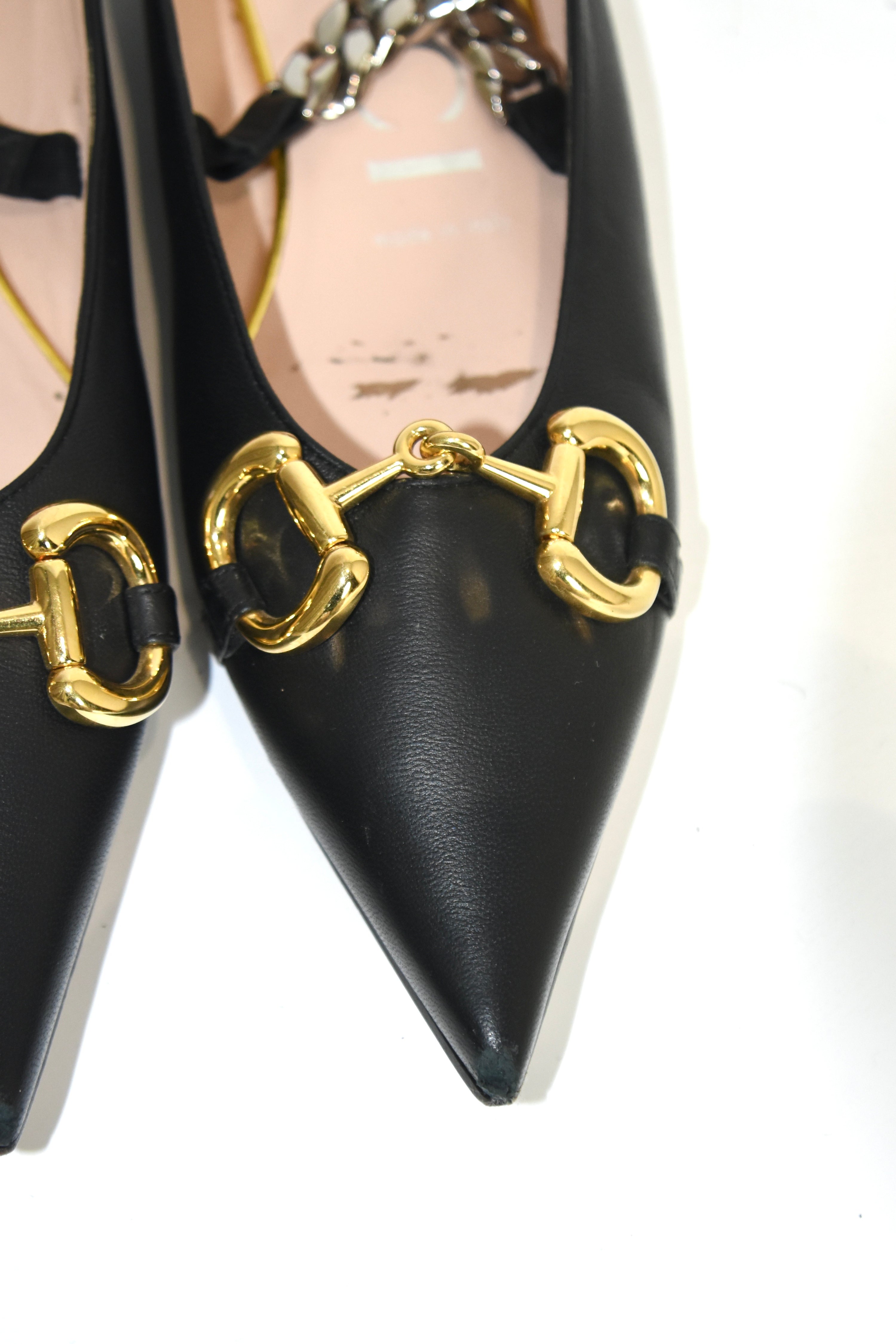 Gucci Black Bit Moccasin Flat Shoes