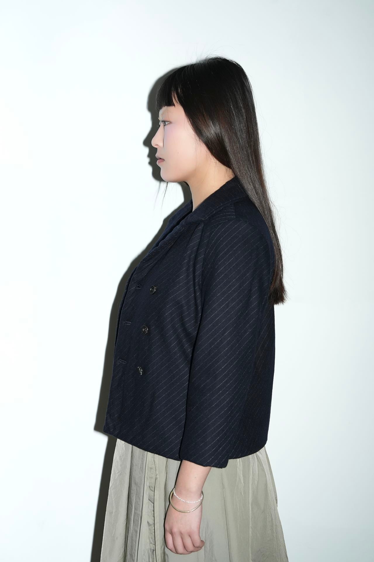 tricot COMME des GARÇONS Navy Pinstripe Padded Jacket