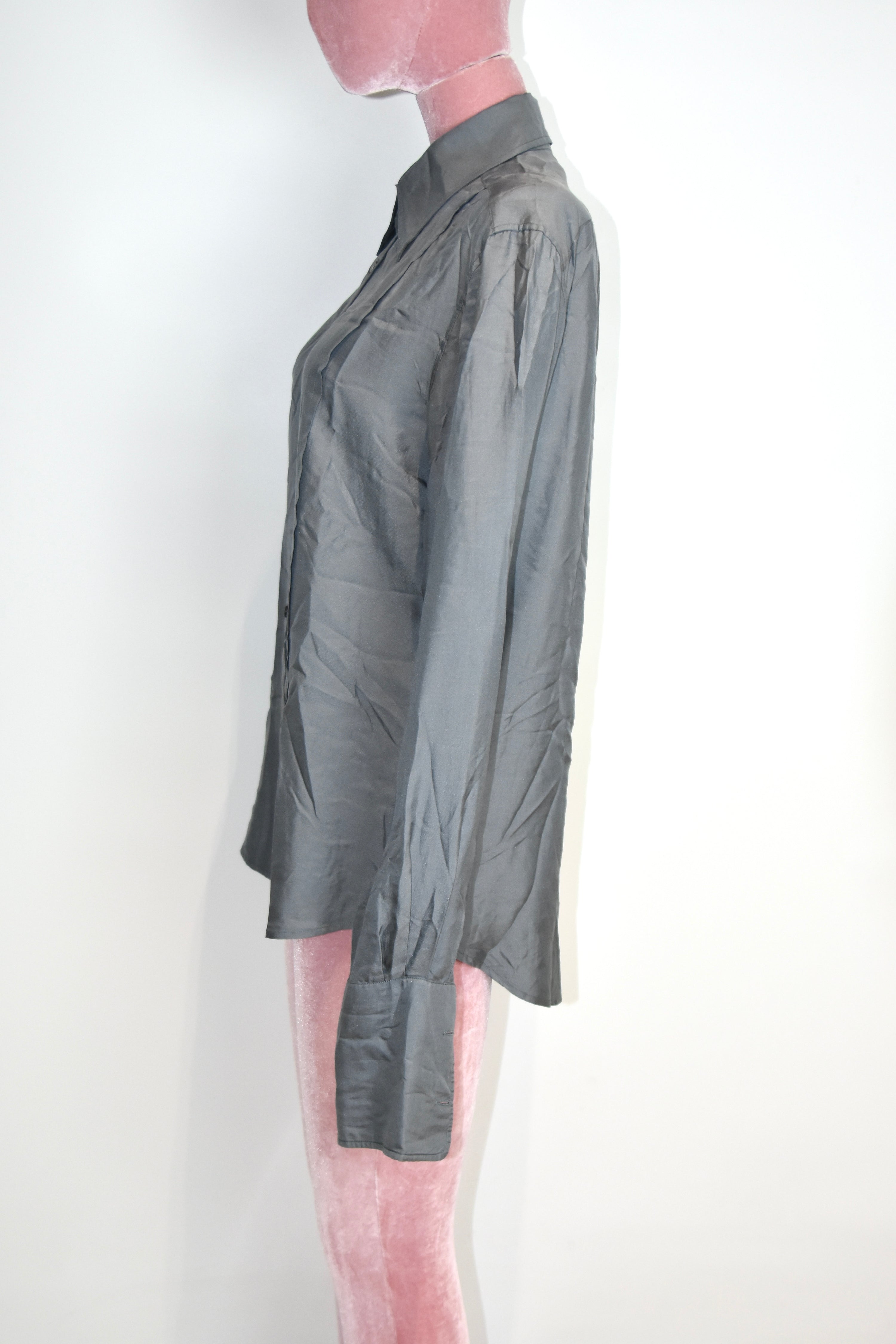 Gucci by Tom Ford 1990s–Early 2000s Grey Silk Tailored Shirt – Archive Minimalist Runway Era Piece