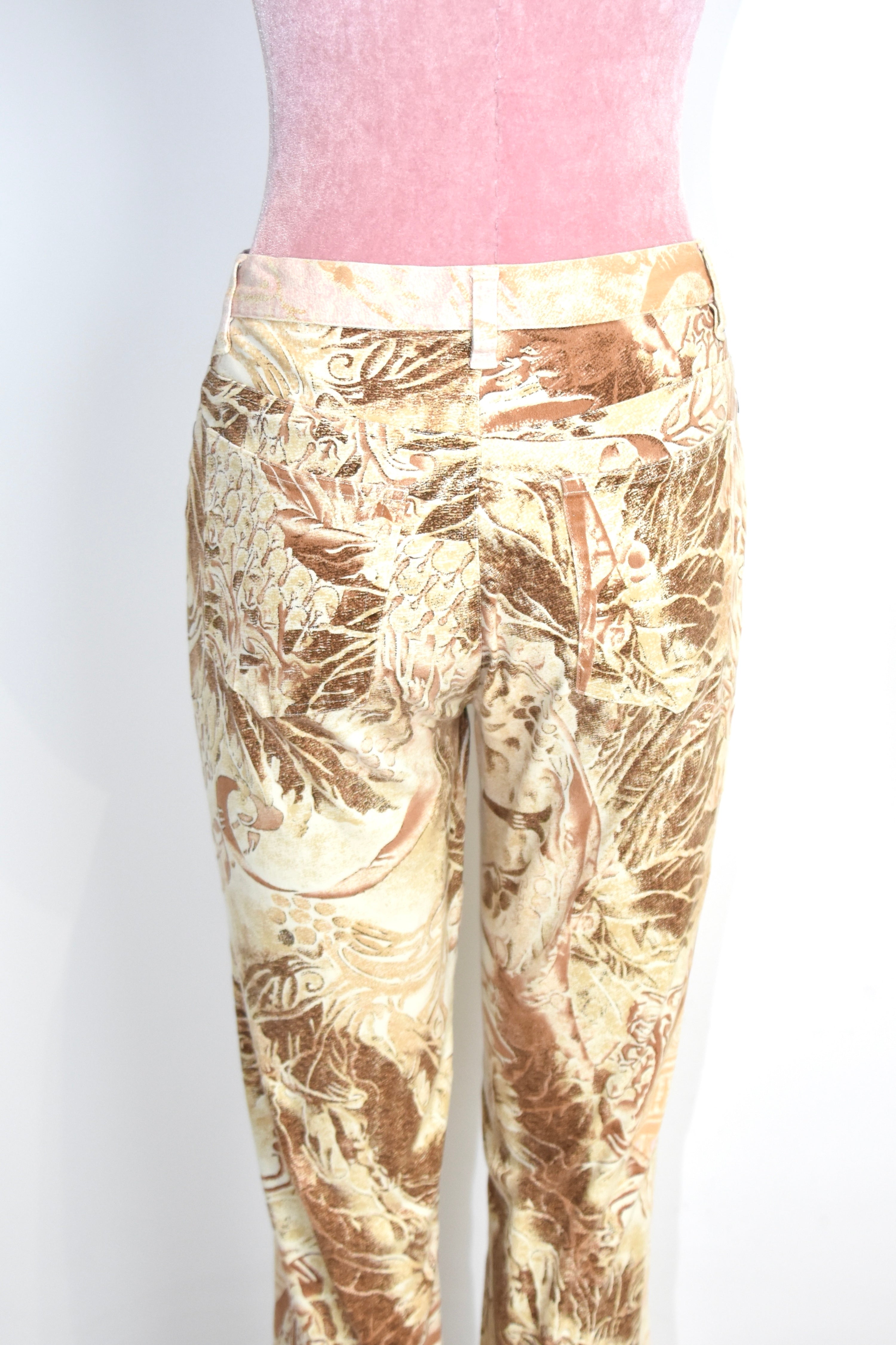 Roberto Cavalli All-Over Baroque Animal Print Pants