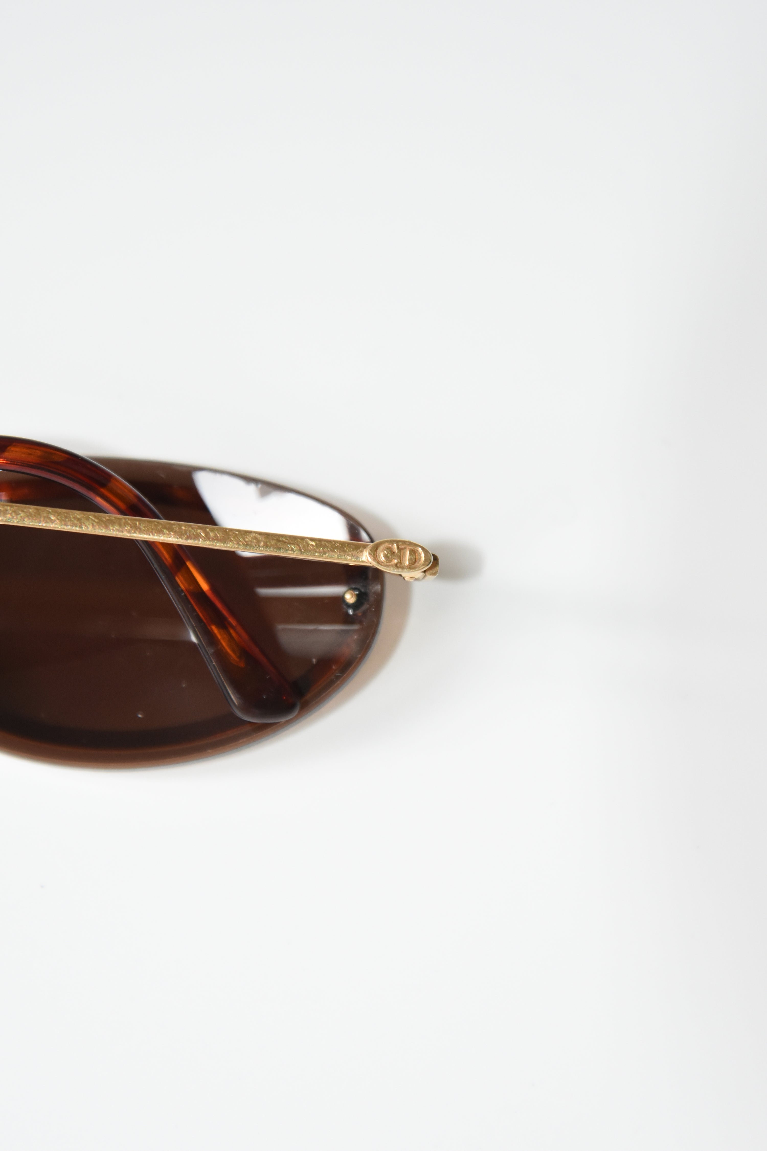 Christian Dior Oval Gold-Frame Sunglasses