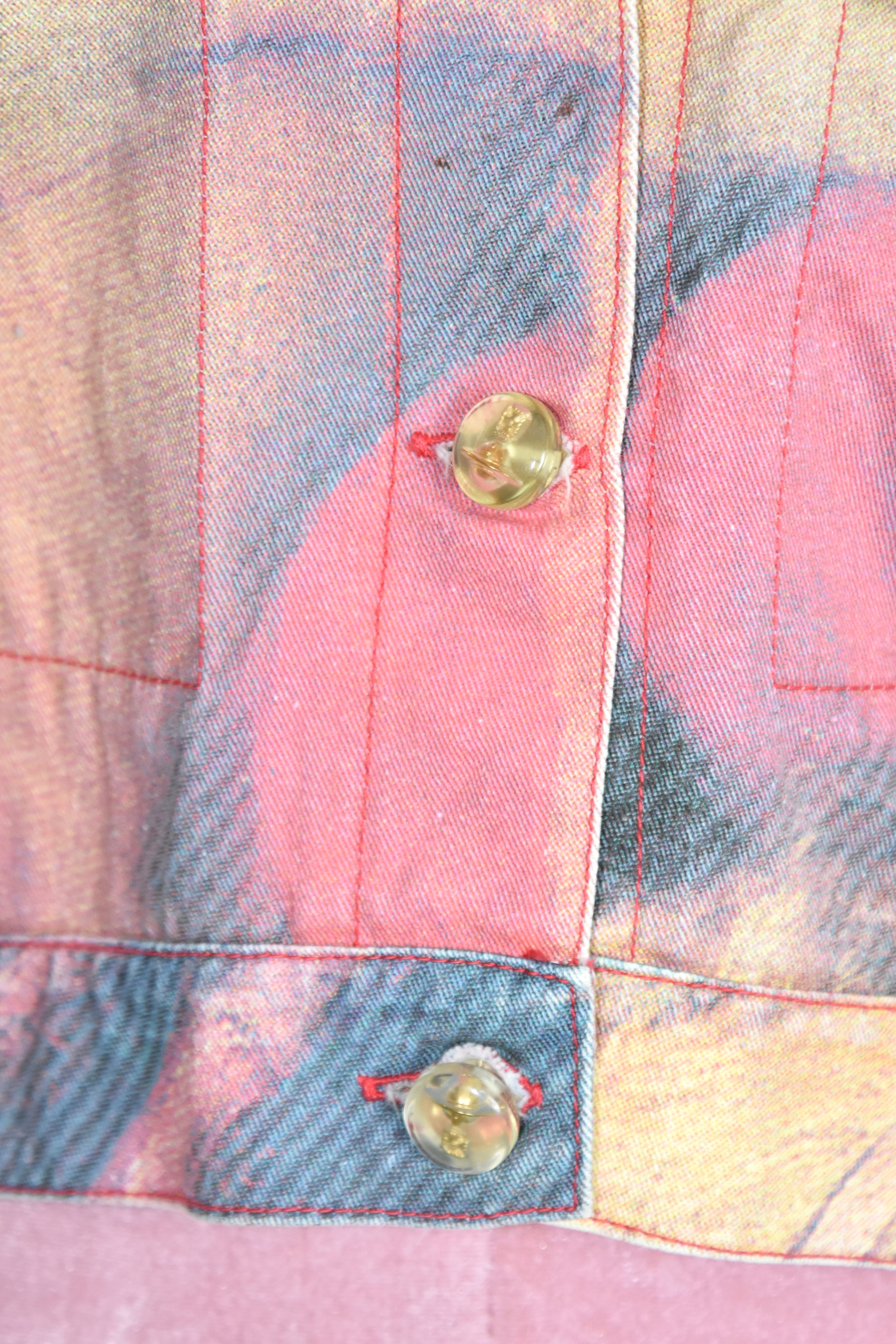 Vivienne Westwood Renaissance Print Cropped Denim Jacket (Baroque Eroticism in Subversive Tailoring)