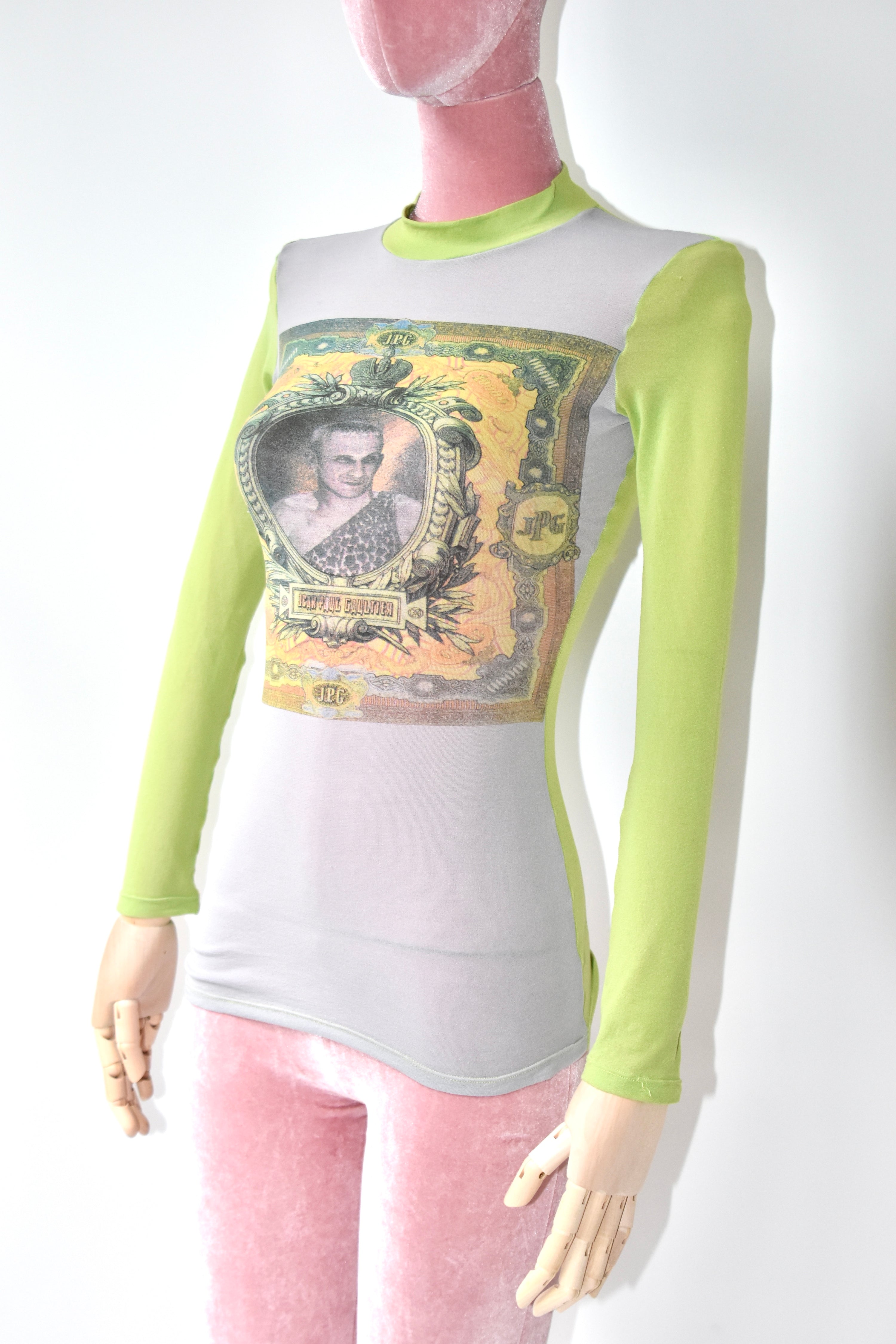 Jean Paul Gaultier Vintage Portrait Mesh Top