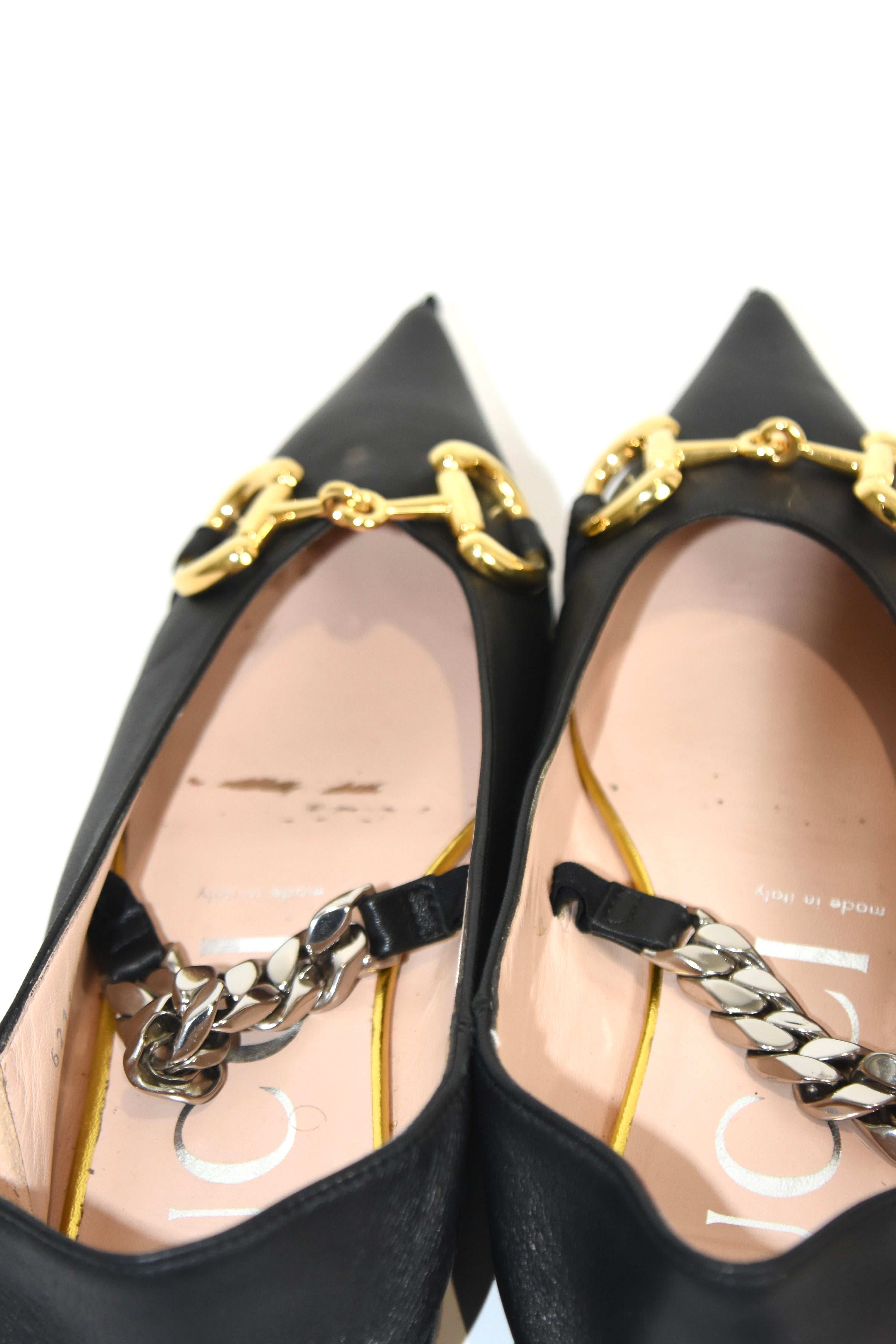 Gucci Black Bit Moccasin Flat Shoes