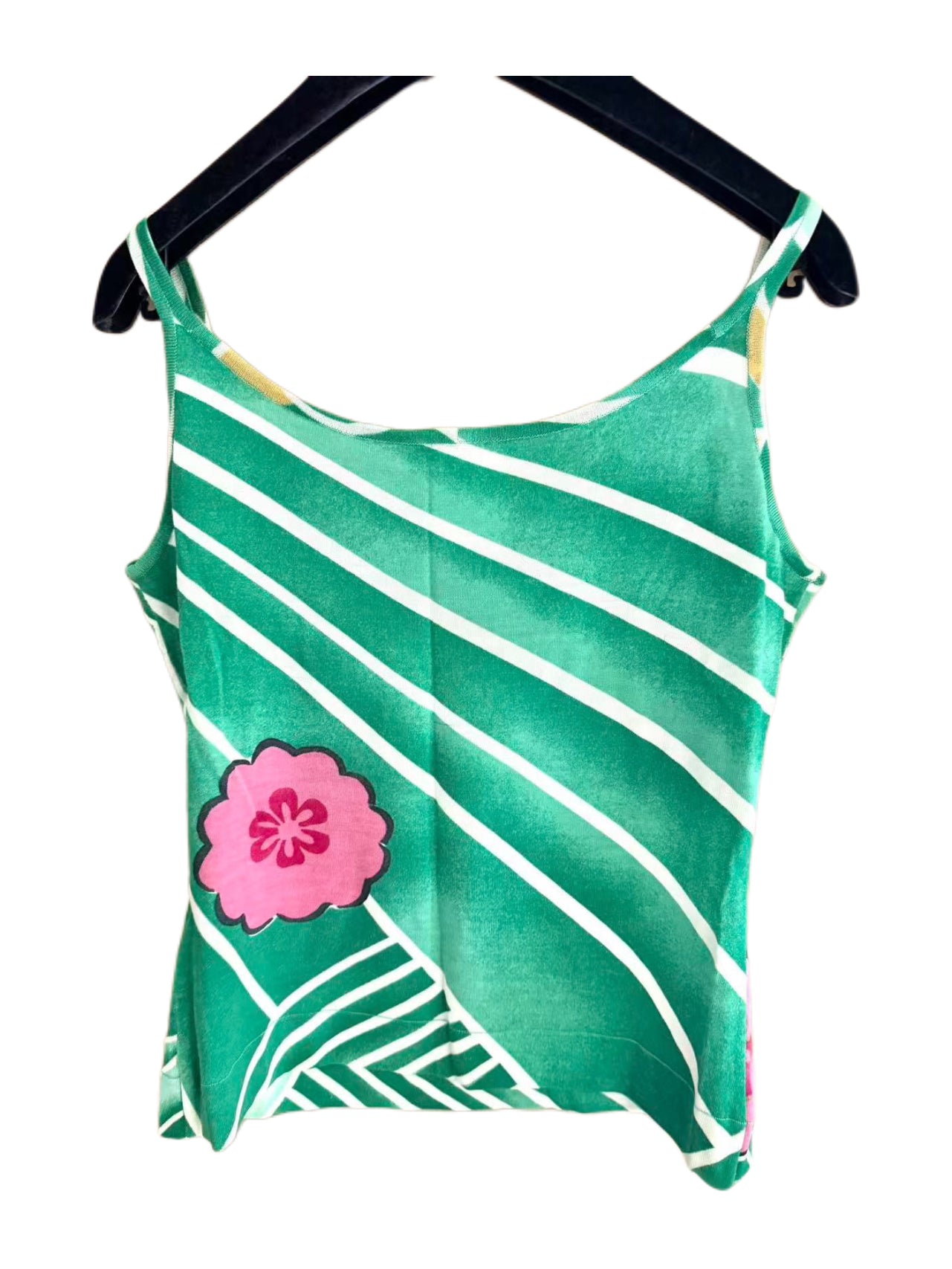 CHRISTIAN DIOR BY JOHN GALLIANO 2003 Runway Oriental Goldfish Print Wool Knit Cardigan & Camisole Set