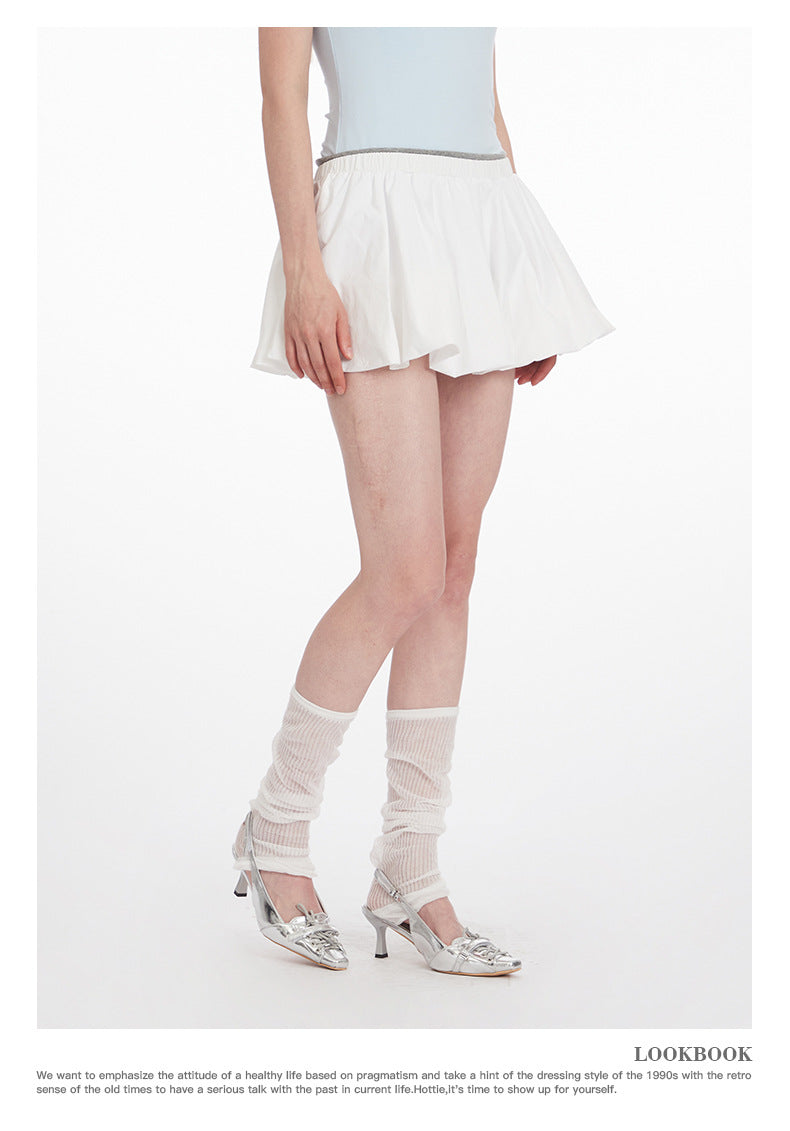 Casual Half Skirt Anti-Exposure Versatile a Short Skirt Women Summer Hot Girl Pleated Skirt
