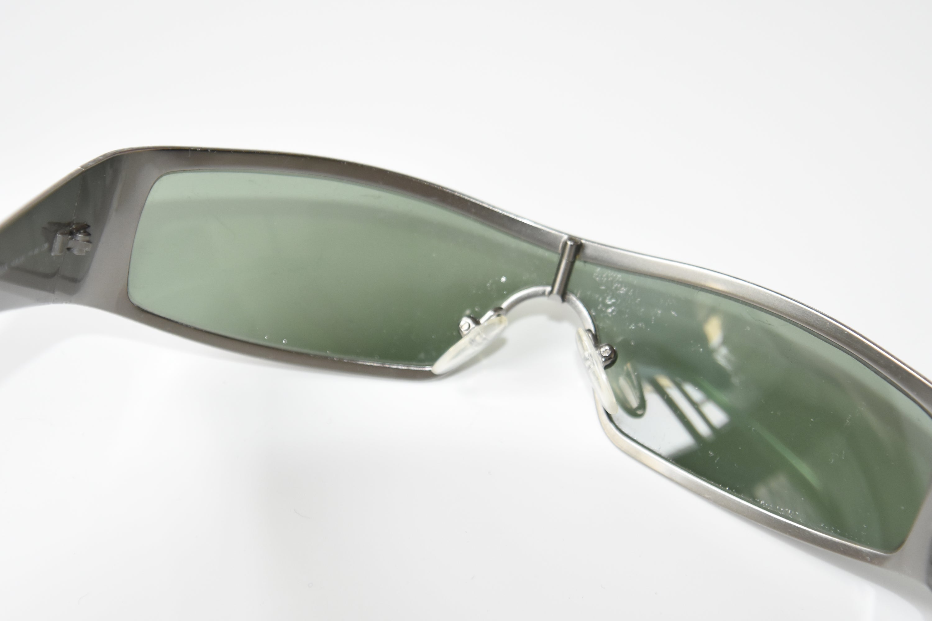 Alexander McQueen Holographic Crystal-Studded Visor Sunglasses