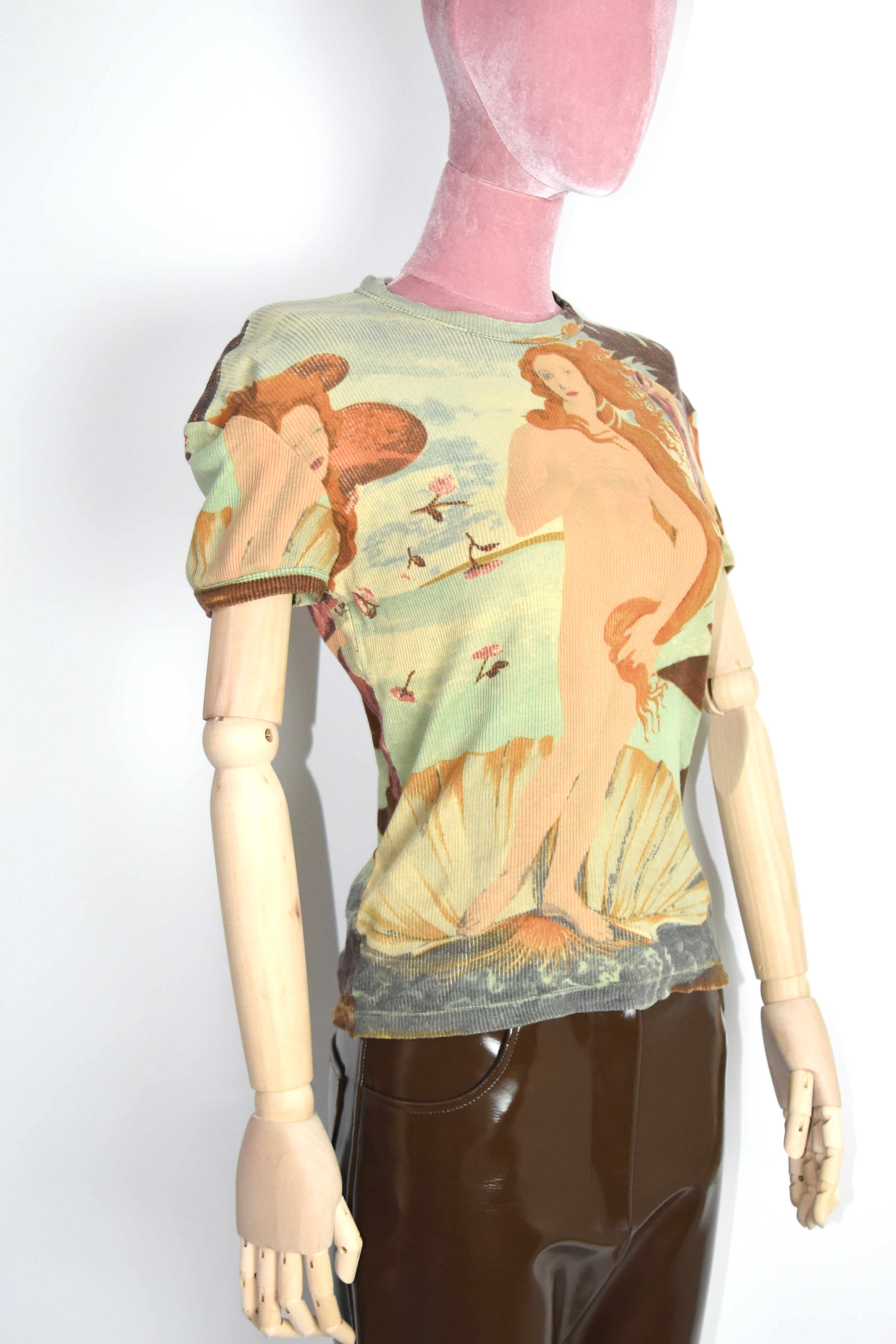 Jean Paul Gaultier Venus Art Print Mesh T-Shirt – Late 1990s Archive Collectible