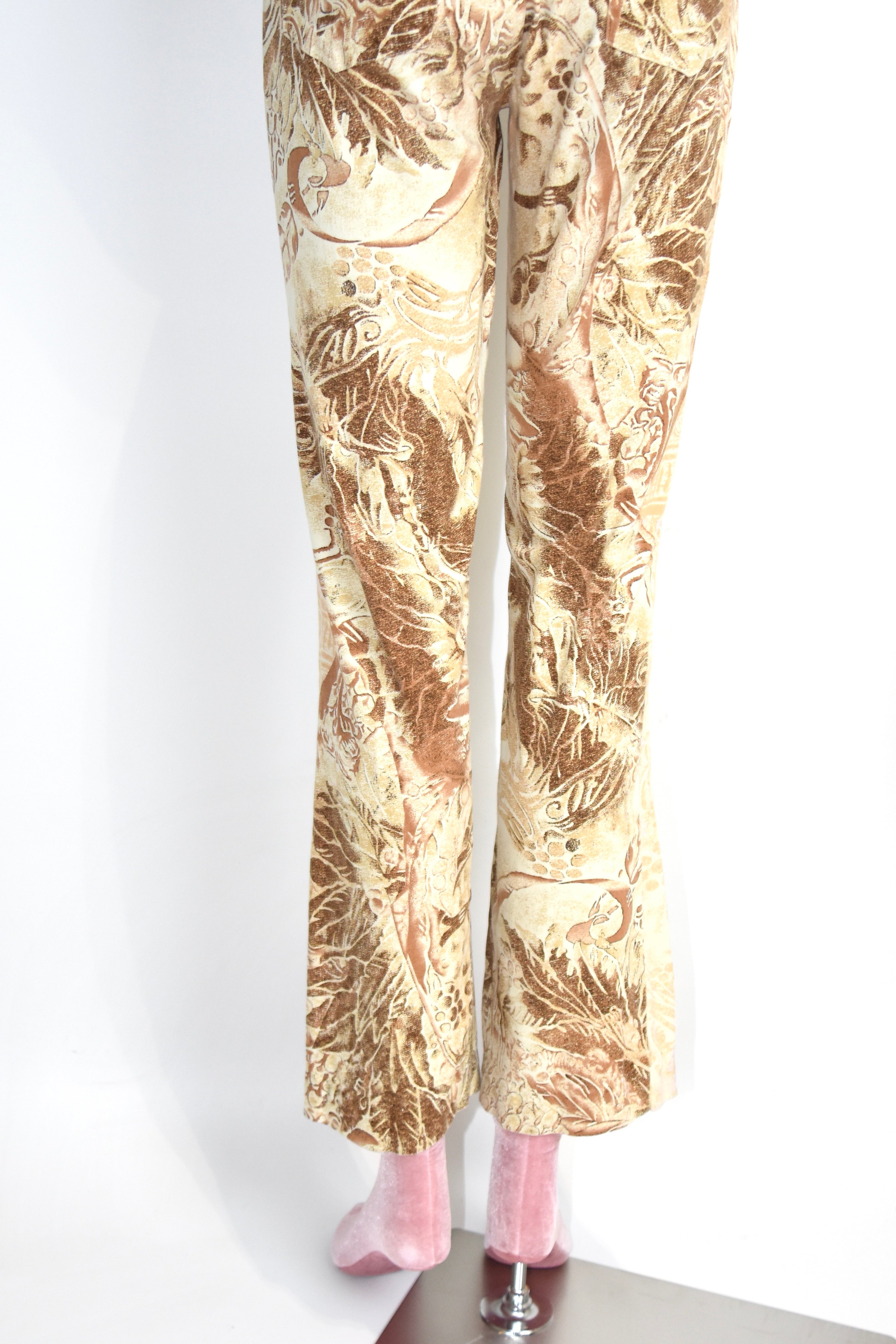 Roberto Cavalli All-Over Baroque Animal Print Pants