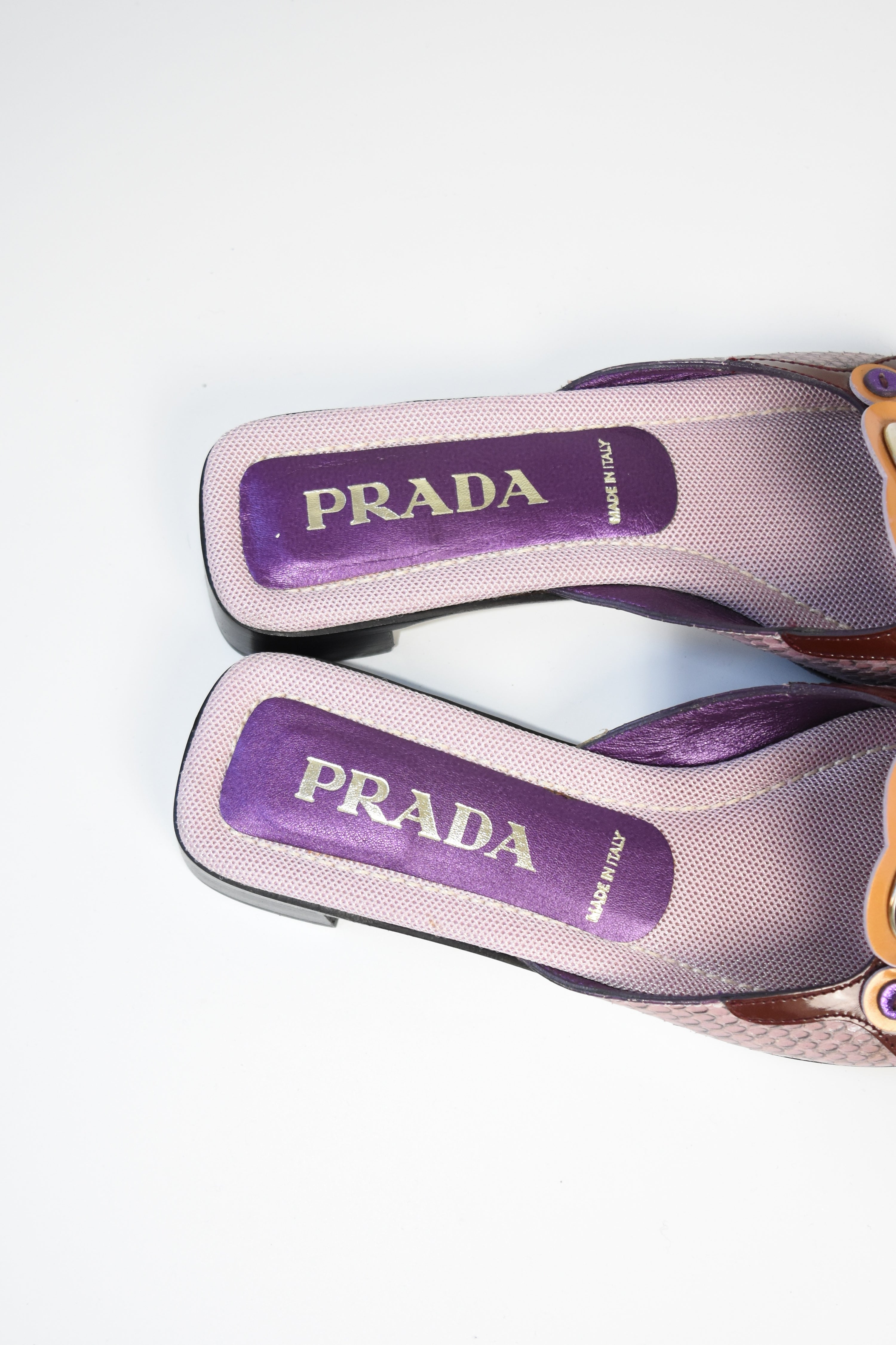 Prada Vintage Heart Icon Sandals in Purple