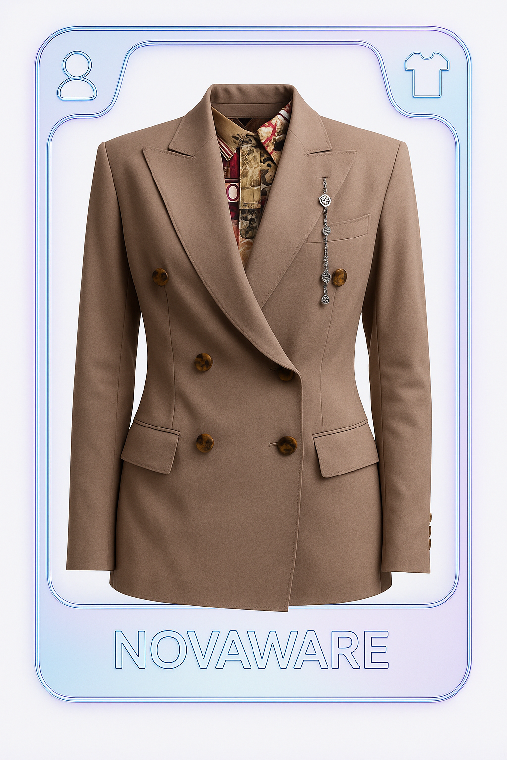 Jean Paul Gaultier Asymmetric Draped Blazer with Silver Pendant