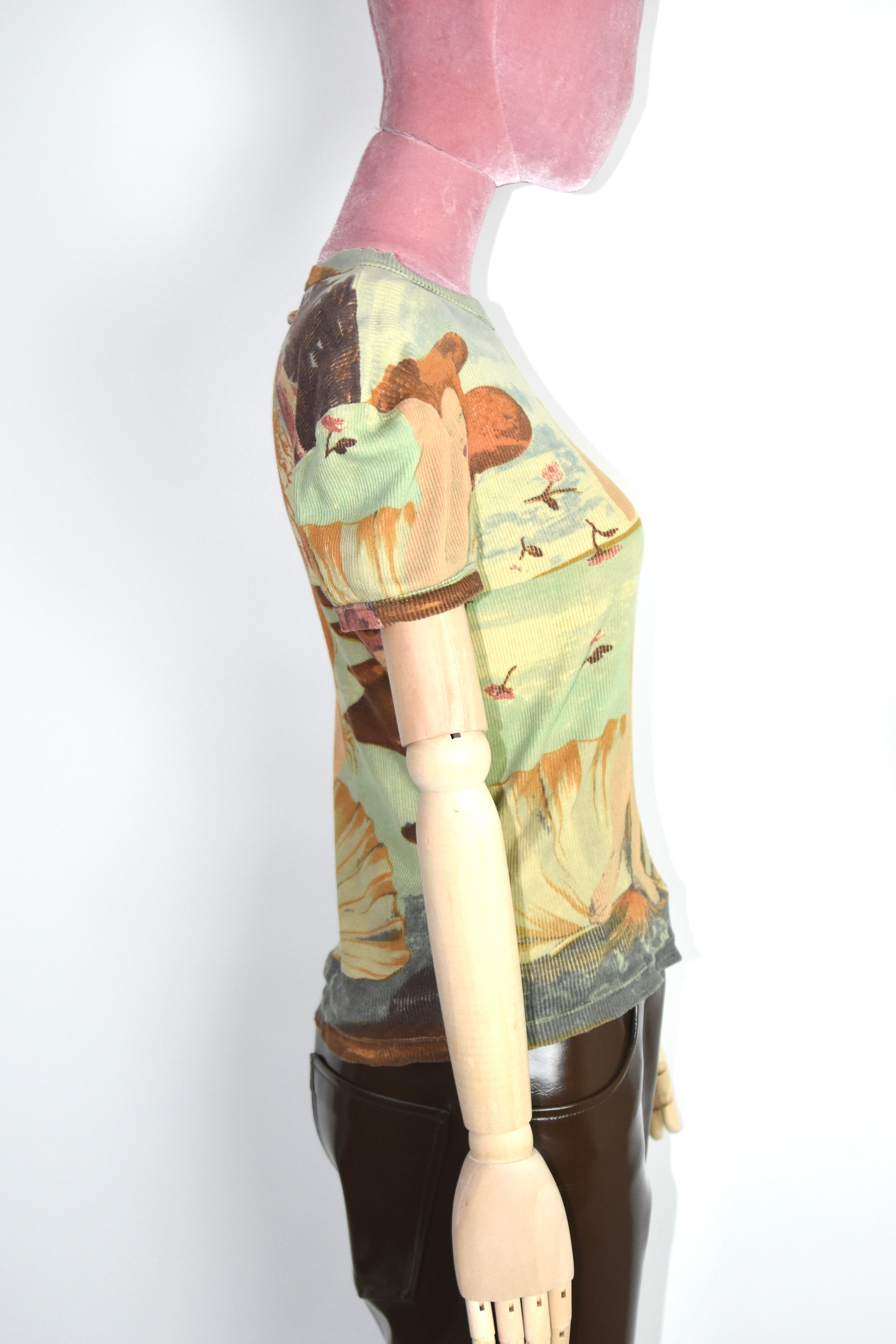 Jean Paul Gaultier Venus Art Print Mesh T-Shirt – Late 1990s Archive Collectible