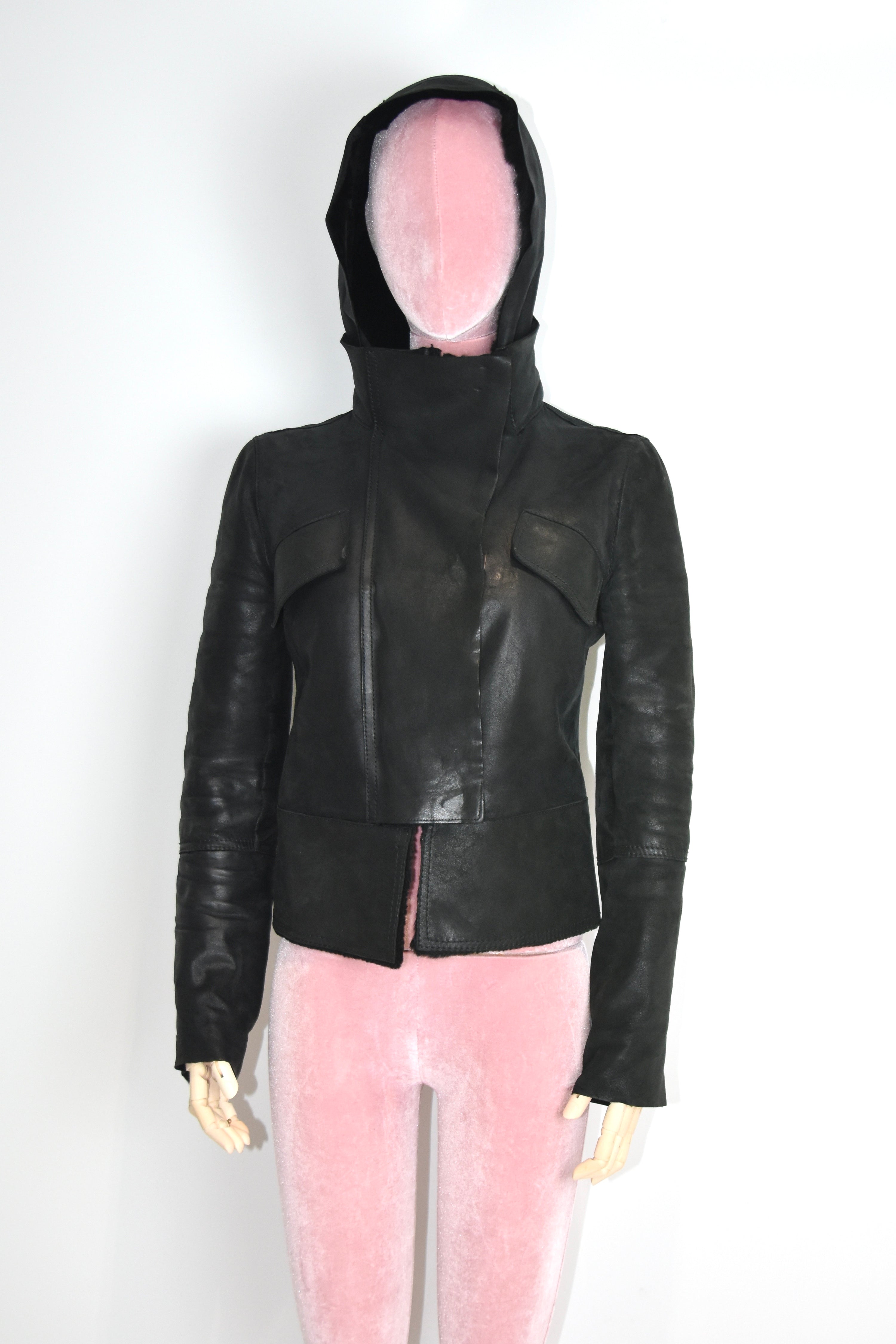 Gucci by Tom Ford Hooded Shearling Leather Jacket
