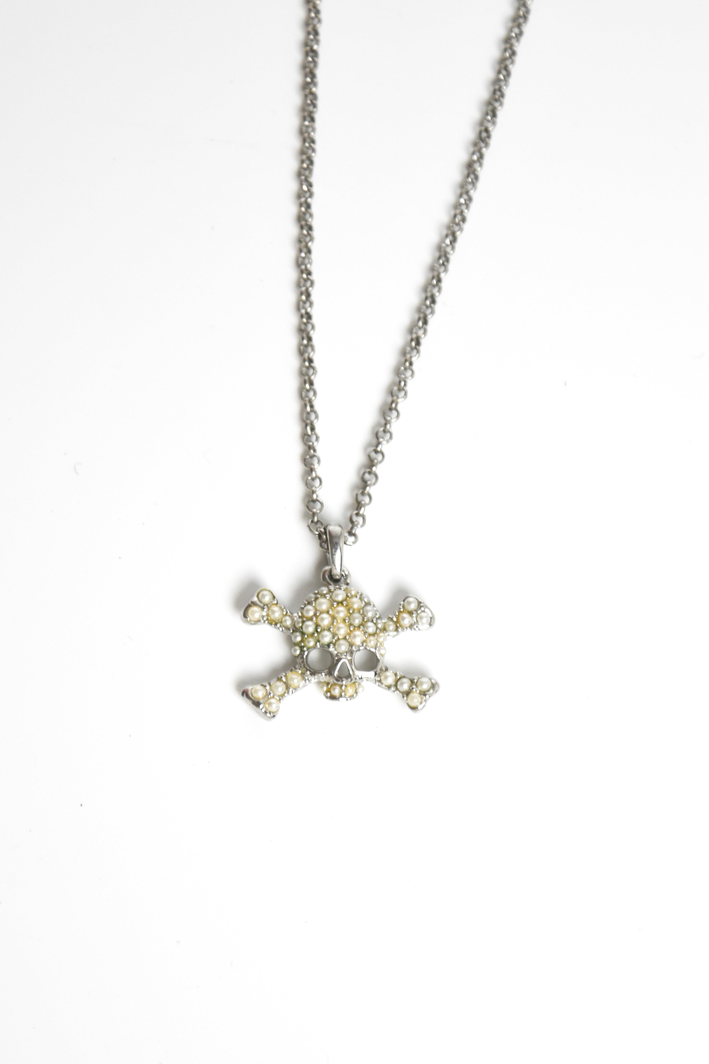 Vivienne Westwood Skull Pearl Crystal Necklace – Vintage Punk Icon Chain