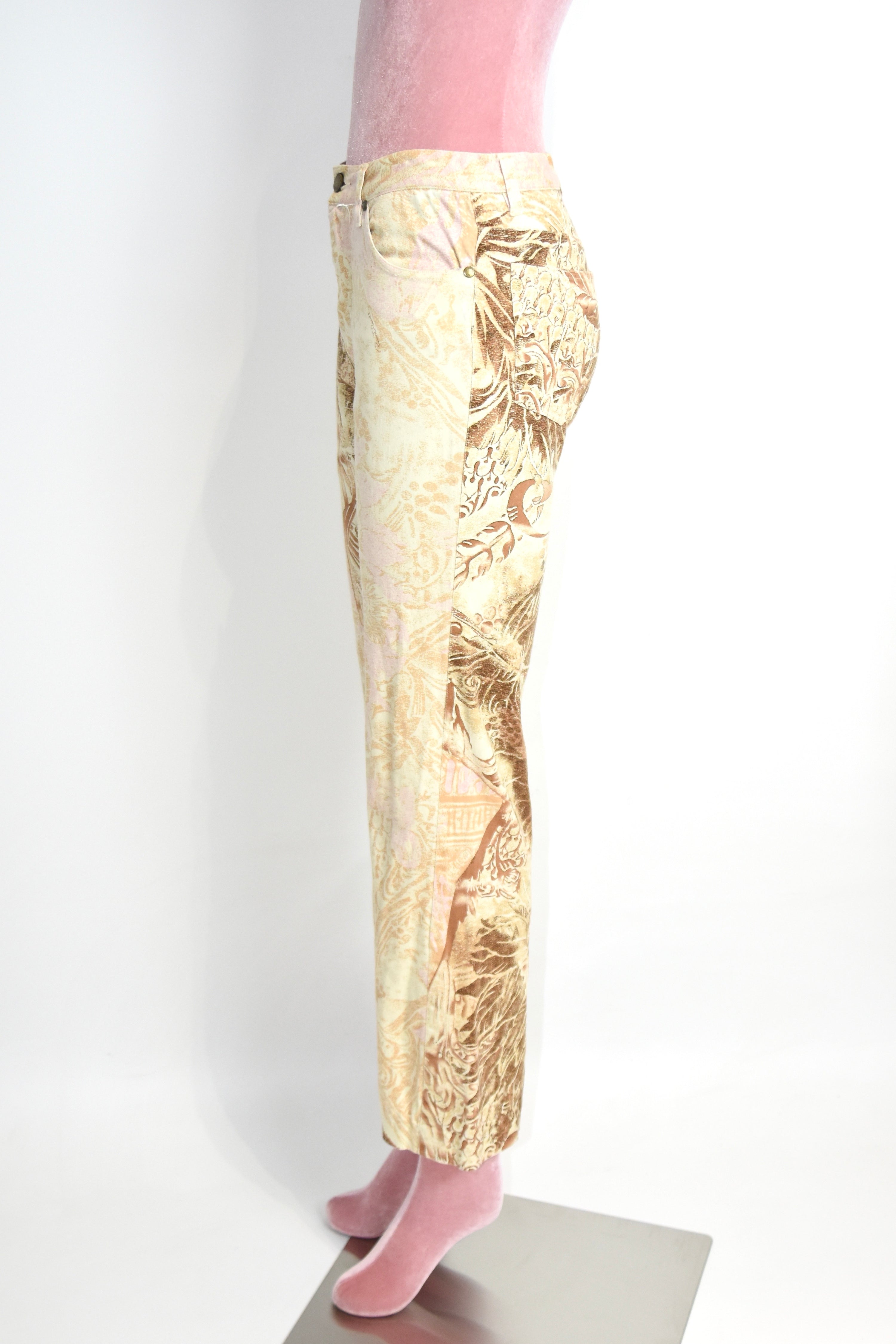 Roberto Cavalli All-Over Baroque Animal Print Pants
