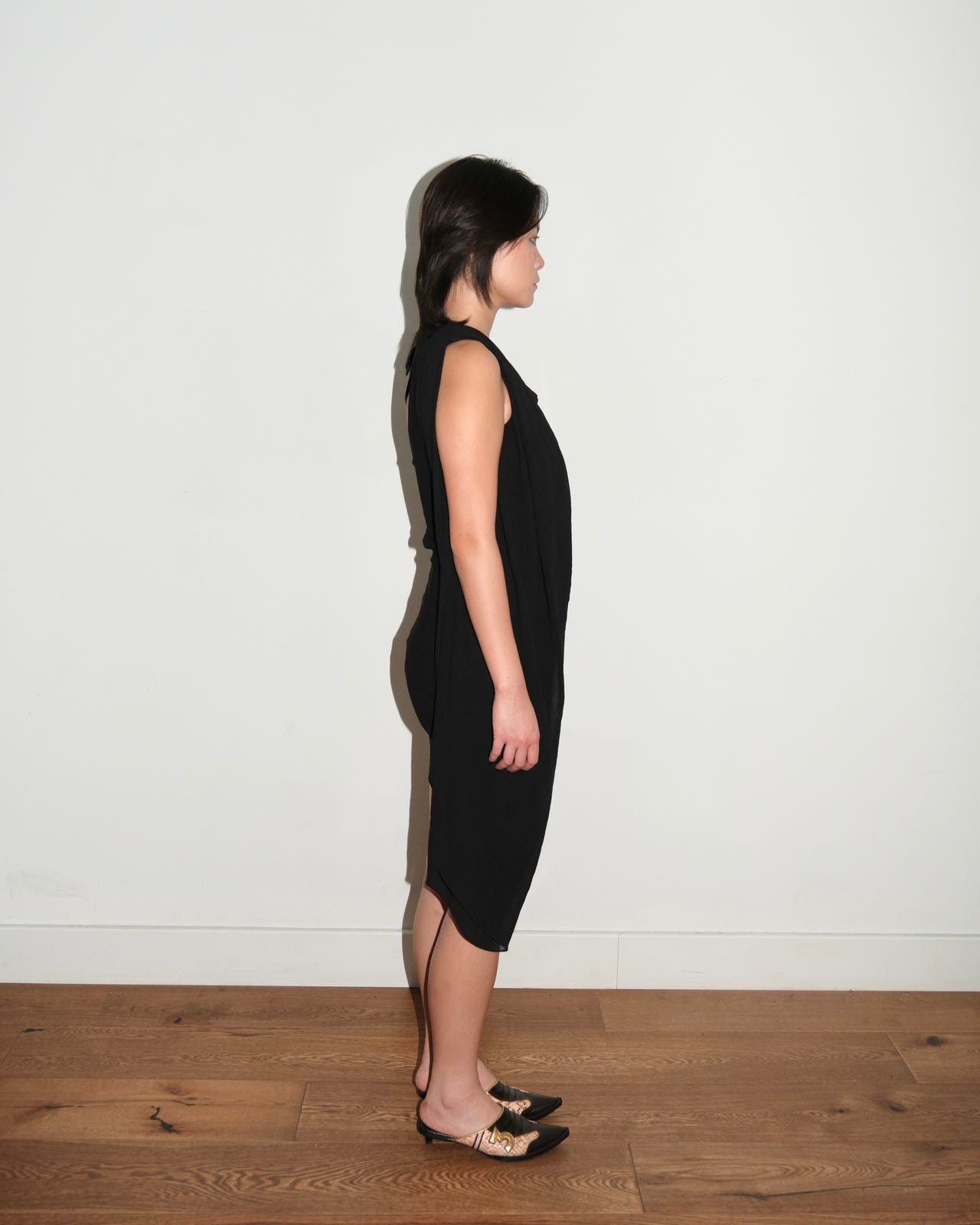 Helmut Lang Asymmetric Feather Dress
