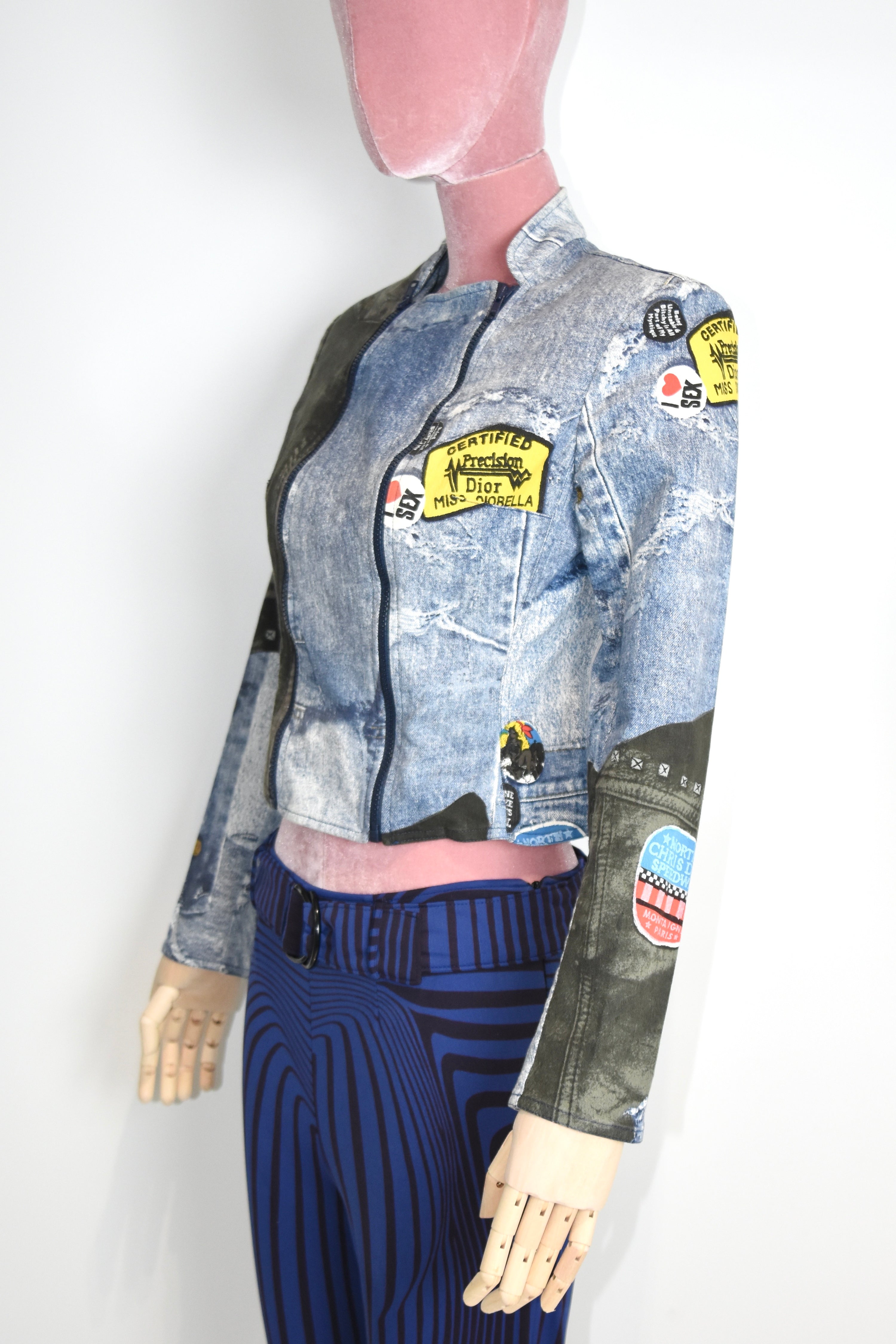 Christian Dior by John Galliano Trompe-l'œil Denim Print Jacket