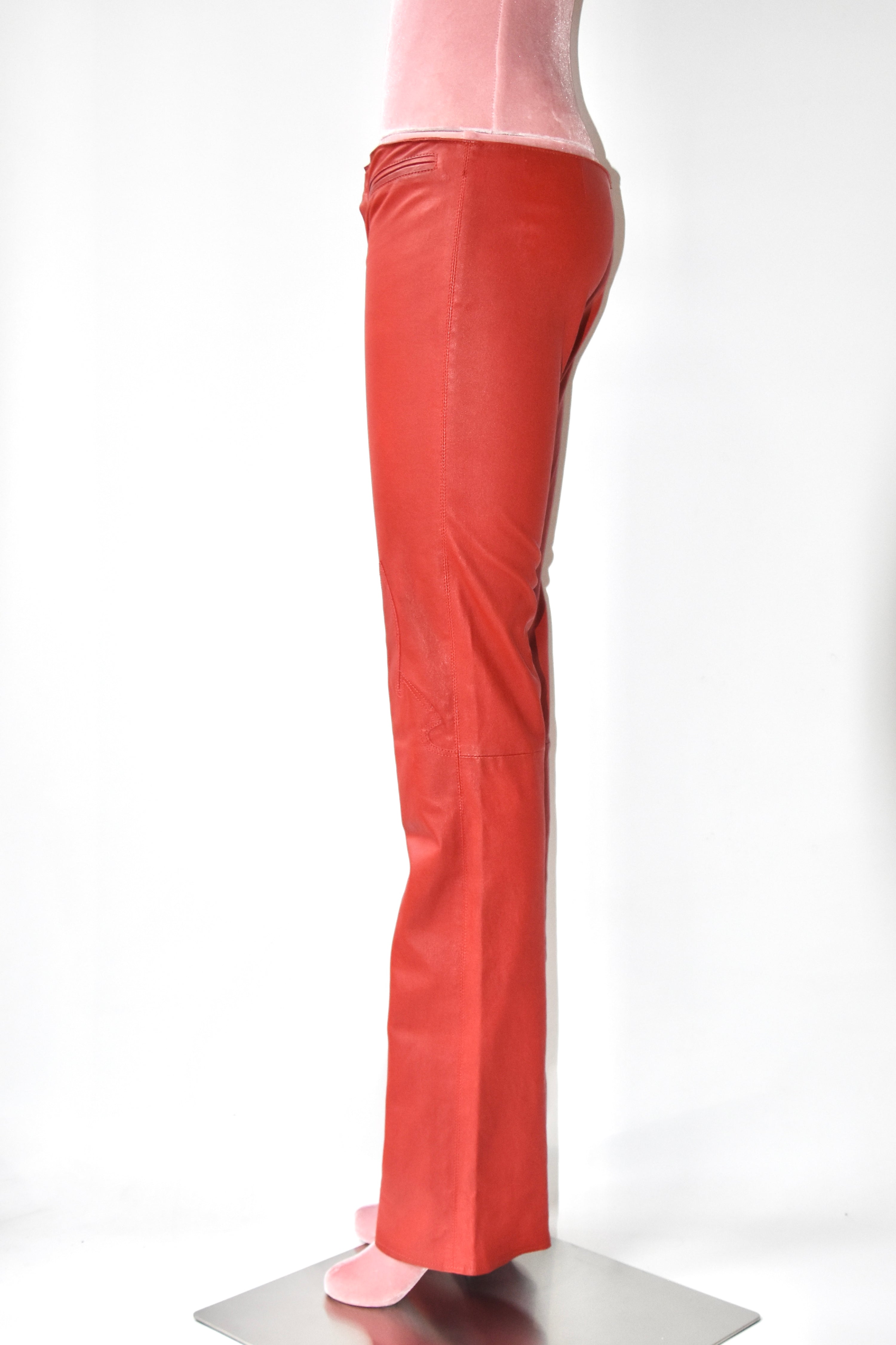 Chrome Hearts Ultra-Rare Red Full Leather Pants