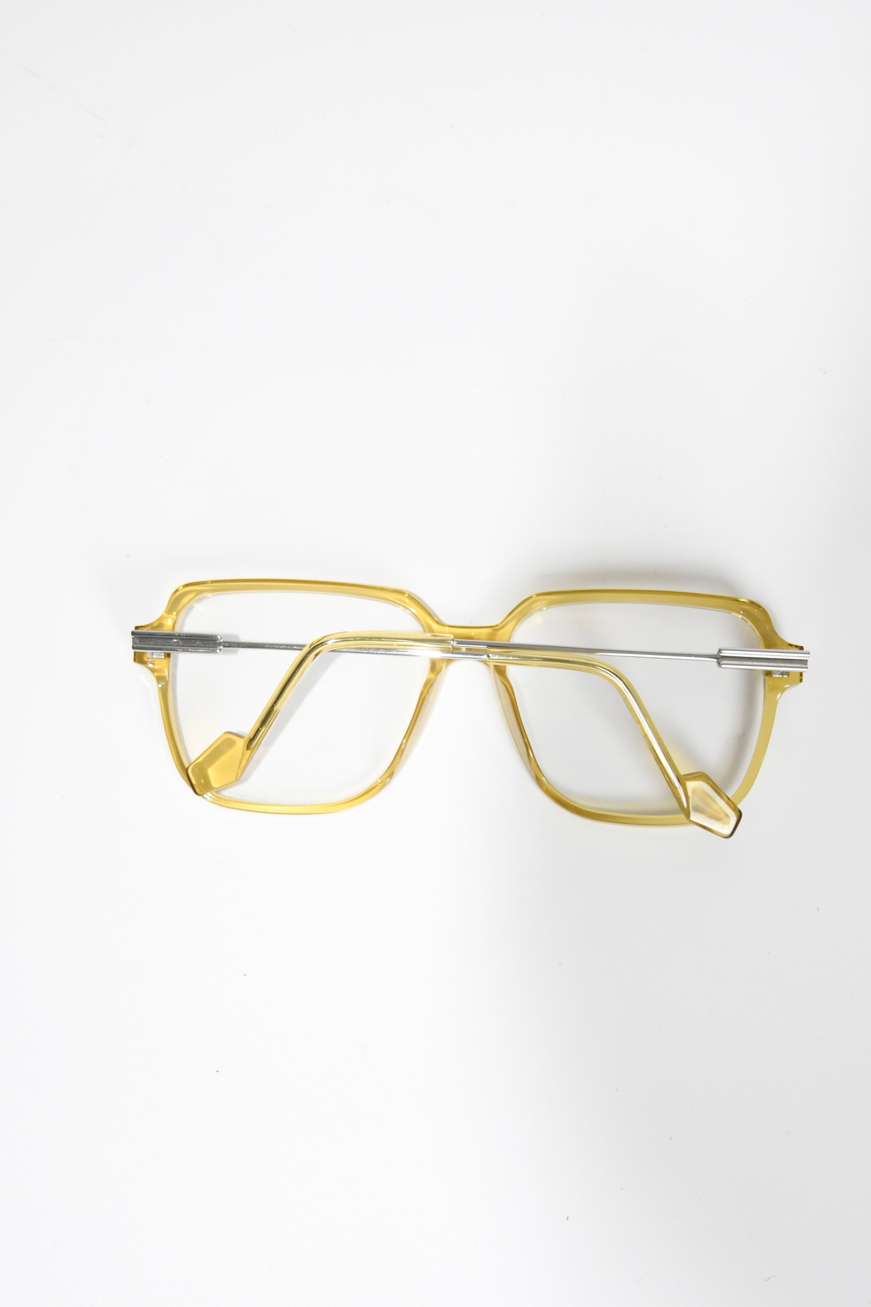 Gentle Monster Transparent Yellow Square Frame Glasses – Retro Futuristic Optical Frames