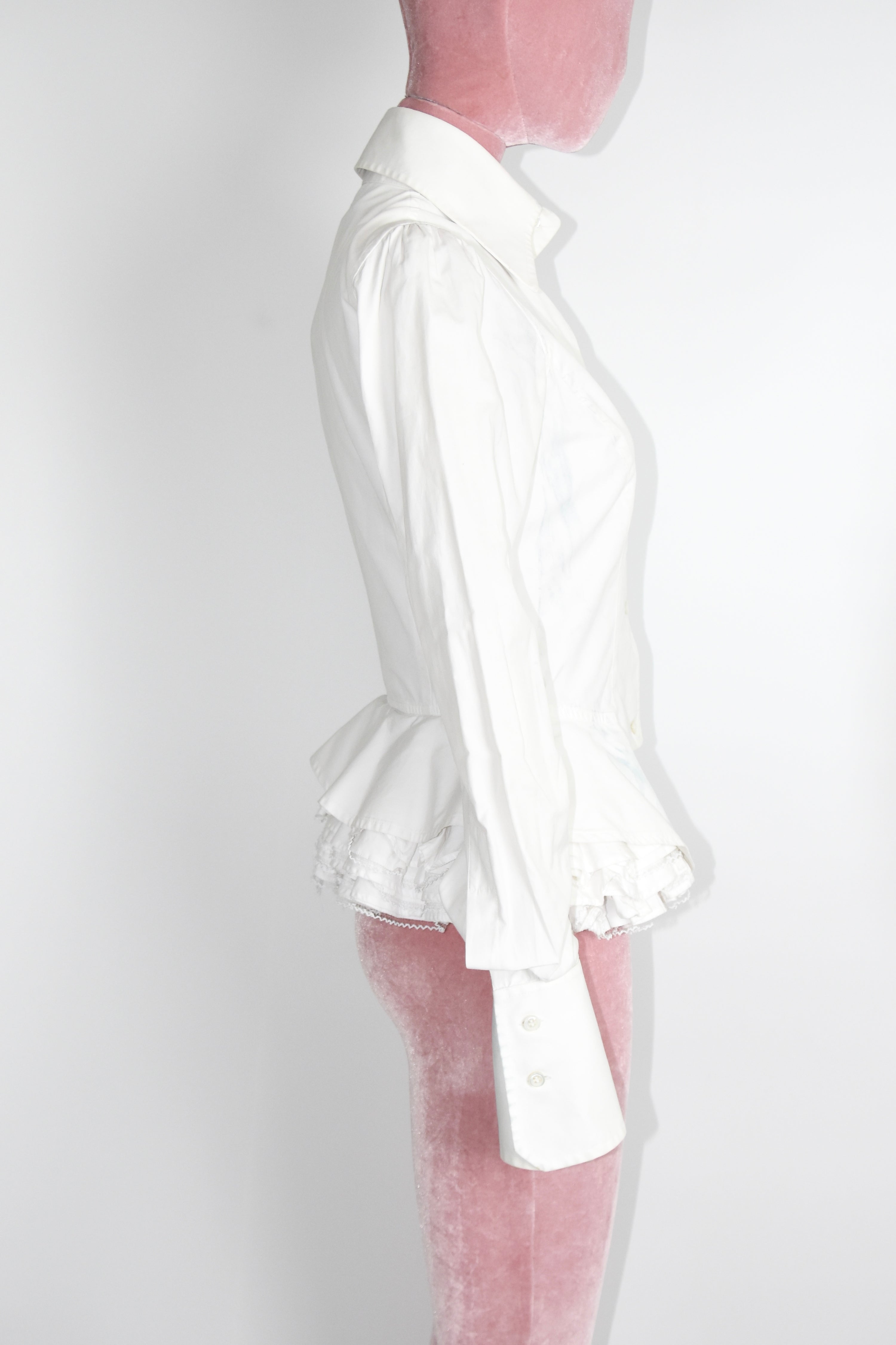 Gianfranco Ferré F/W 1995 Detachable Lace Hem Architectural Dress