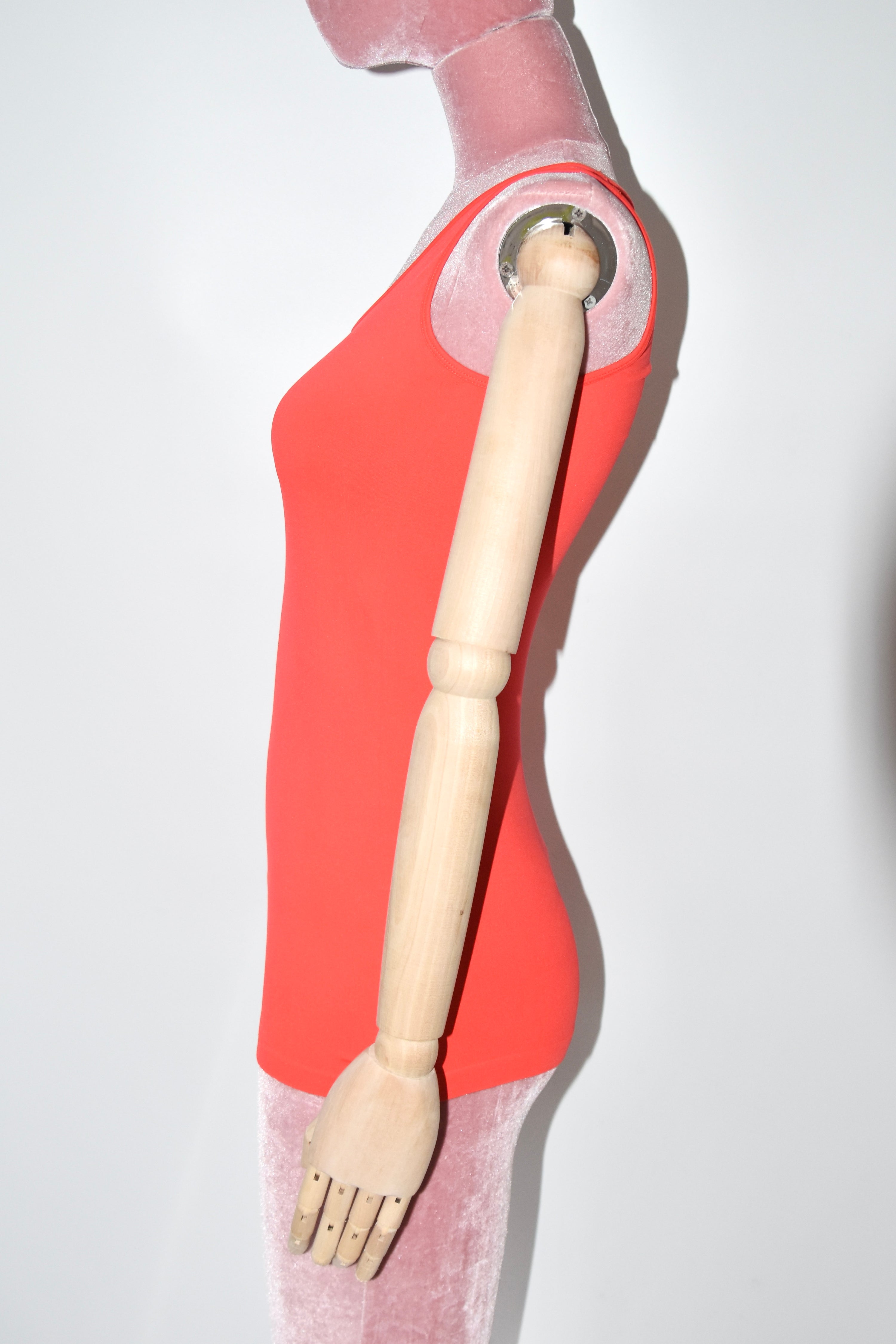Helmut Lang Cut-Out Shoulder Tank Top in Fluorescent Coral – Women’s XS (Near New)