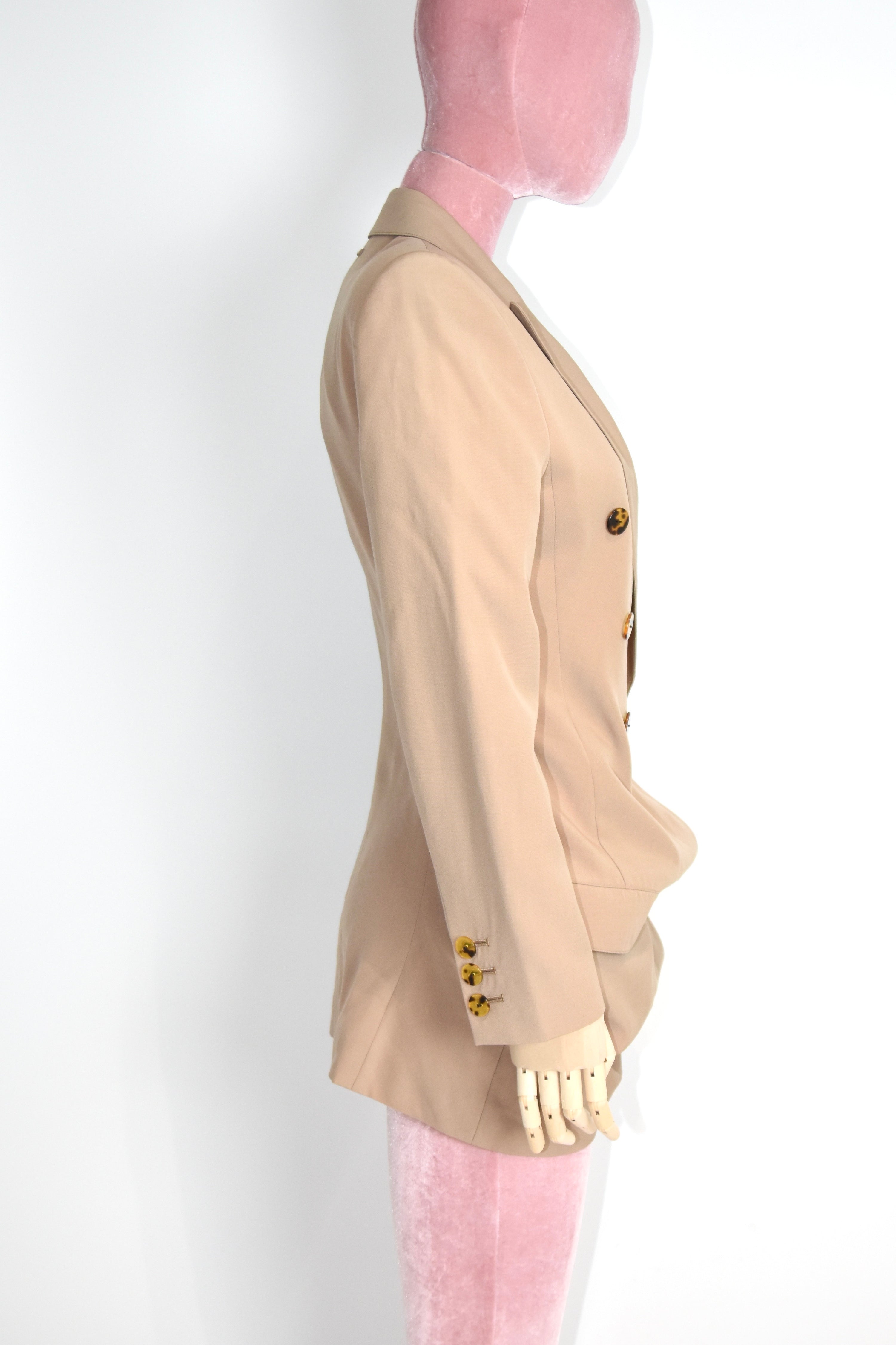 Jean Paul Gaultier Asymmetric Draped Blazer with Silver Pendant