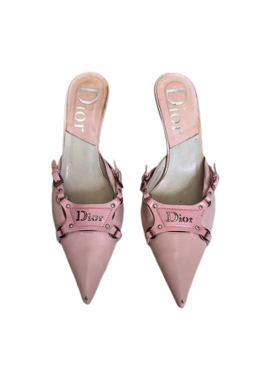 CHRISTIAN DIOR BY JOHN GALLIANO Rare Pink Punk Strappy Heels