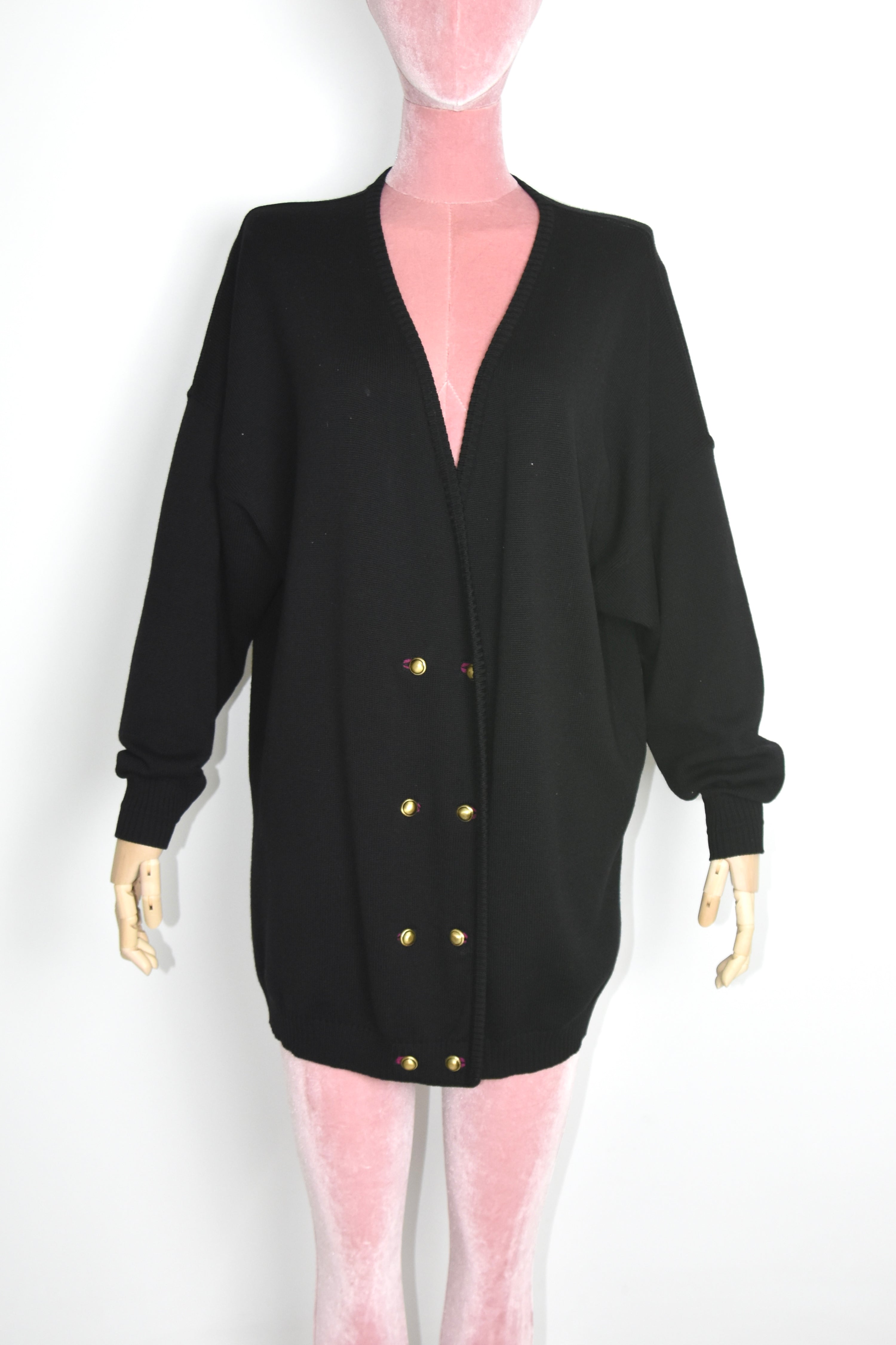 Gianni Versace Vintage Gold Button Knit Cardigan