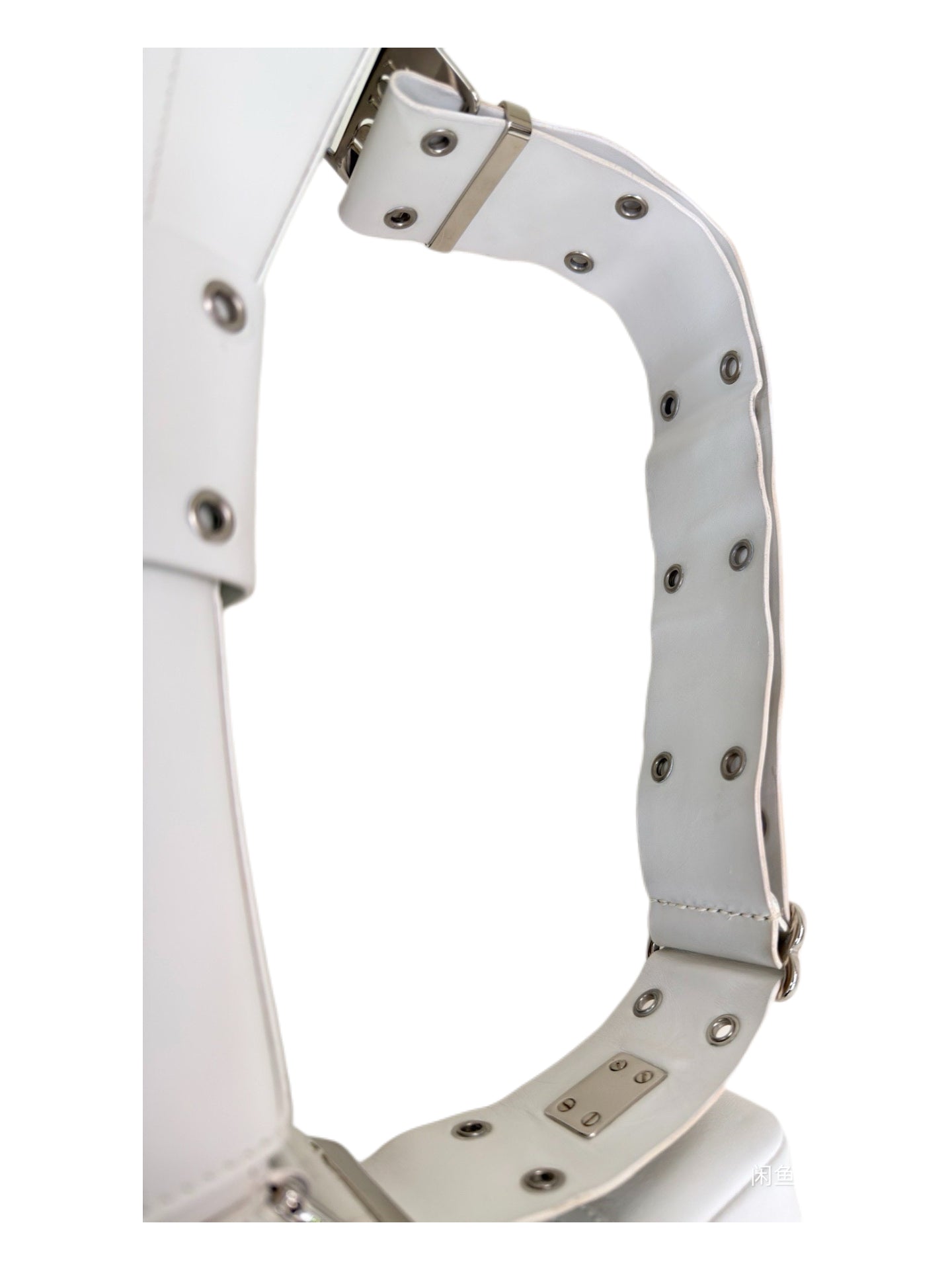 CHRISTIAN DIOR BY JOHN GALLIANO White Leather Four-Pocket Punk Shoulder Bag / Underarm Bag