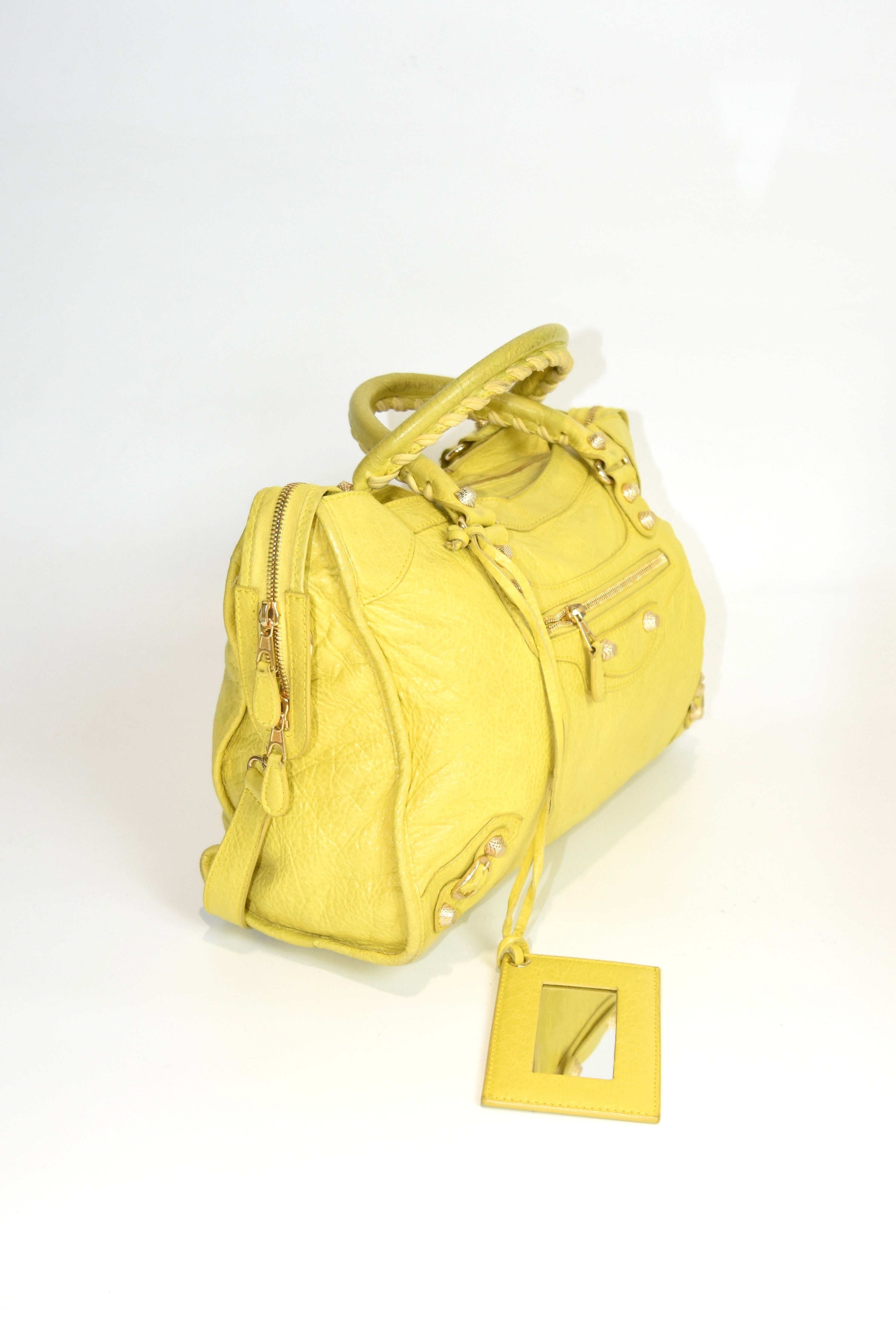 Balenciaga Bright Yellow Medium City Bag